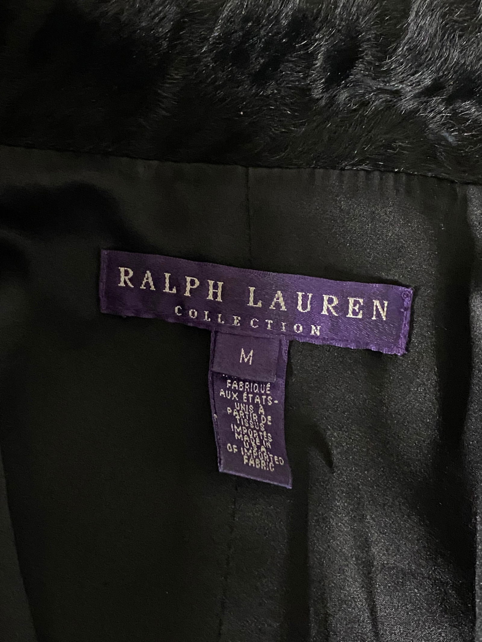 Ralph Lauren Collection Black Lamb Fur Cropped Cover Up Jacket, Size M - 3