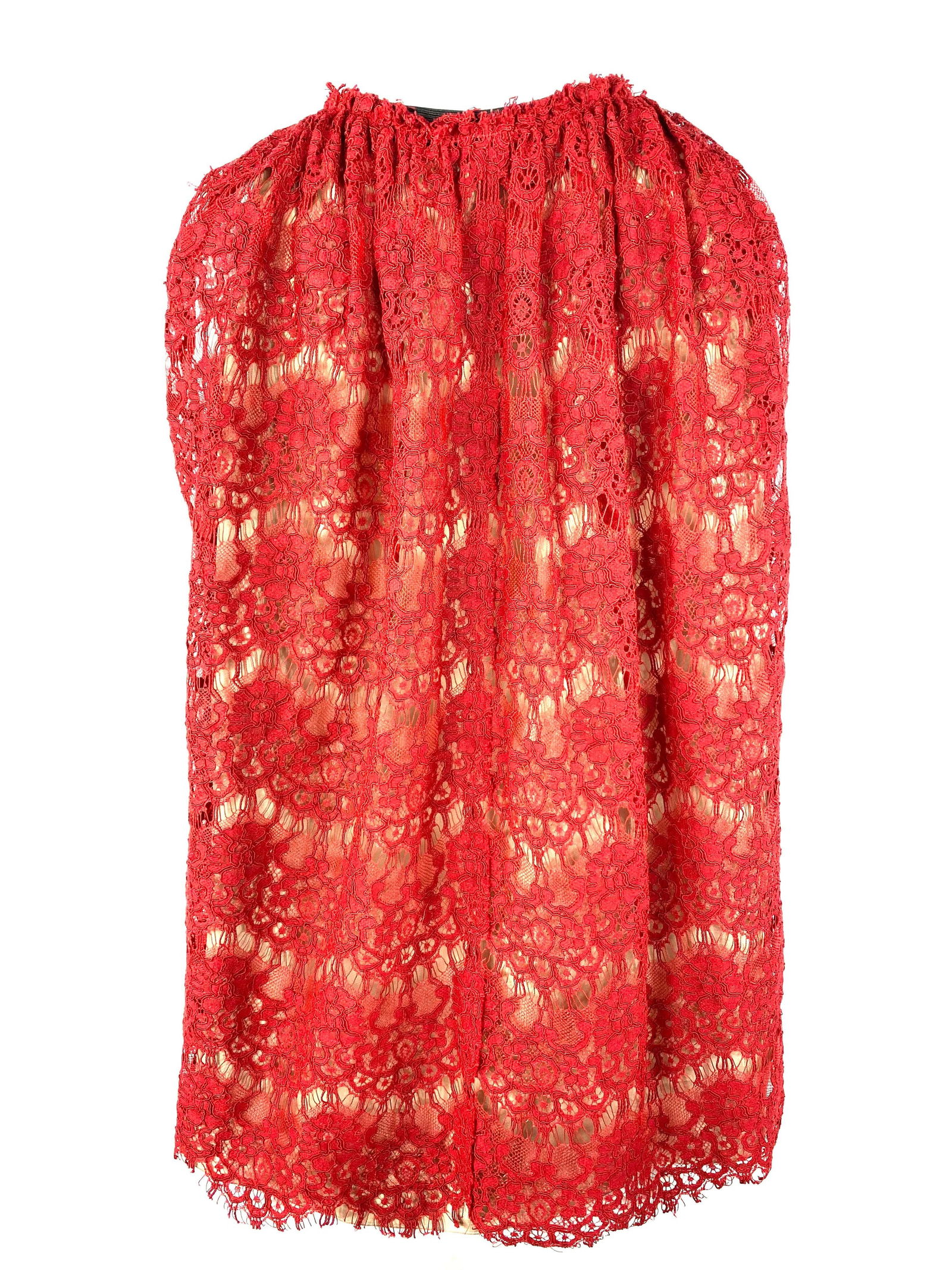 Lanvin Paris Red Lace Top, Size 38 - 10