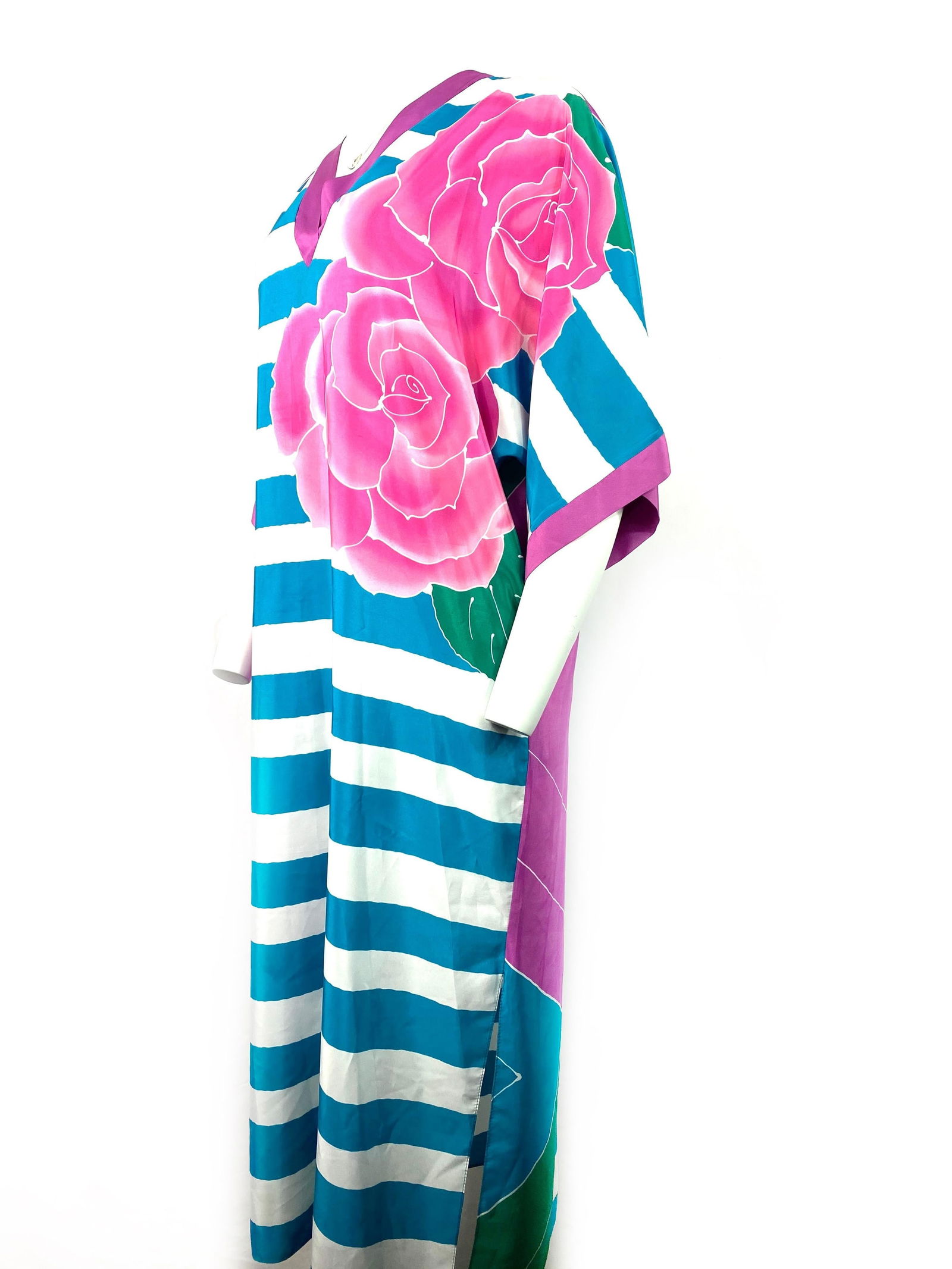 Oscar de la Renta Silk Multi Color Tunica Maxi Dress - 4