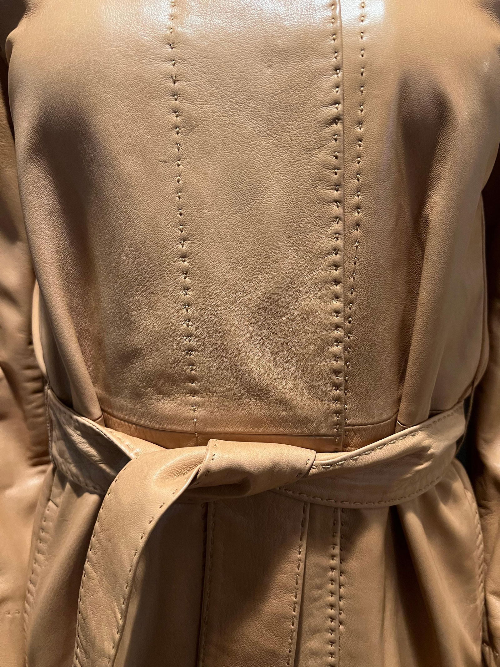 Loro Piana Brown Leather Jacket, Size 38 - 9