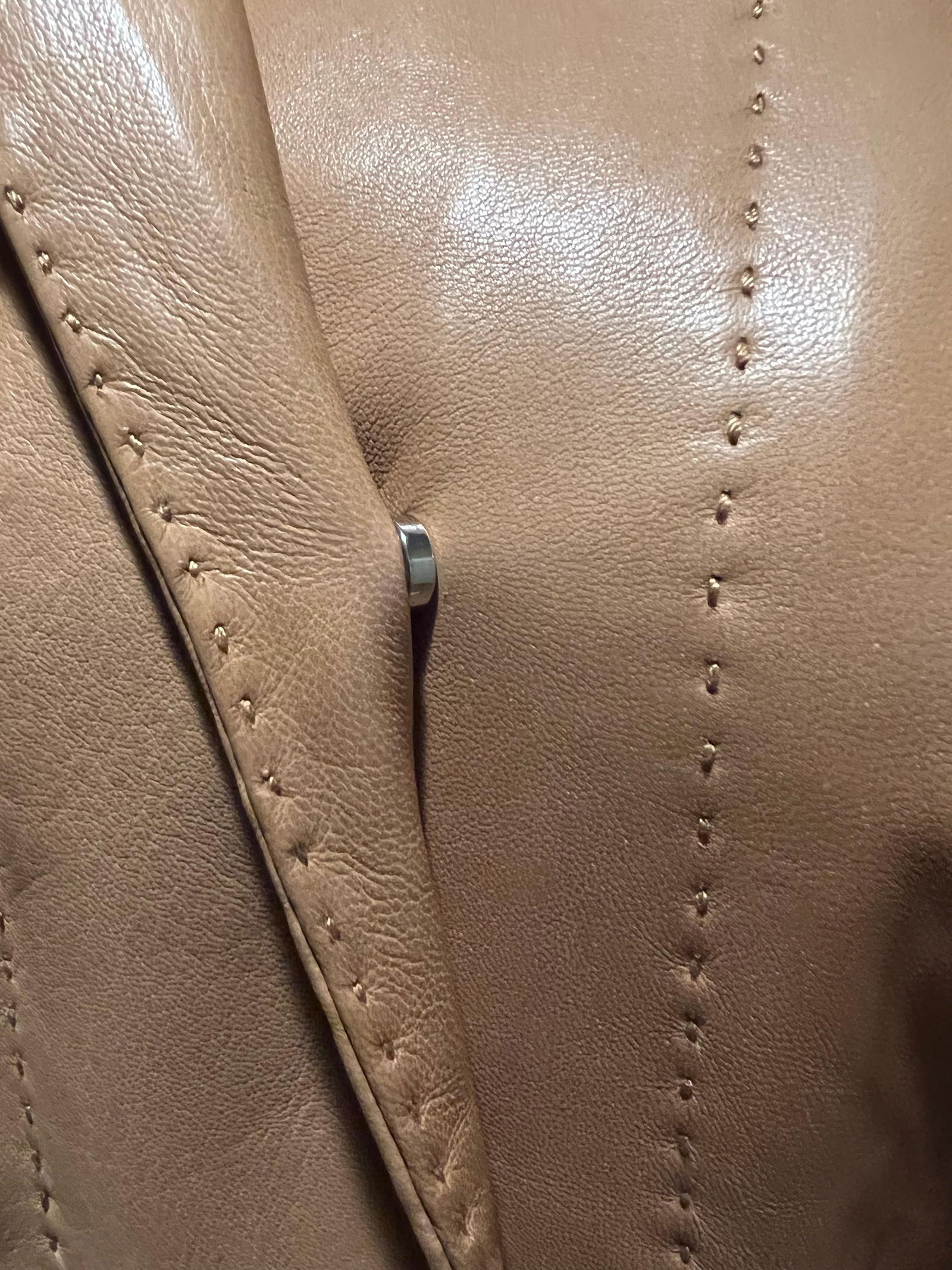 Loro Piana Brown Leather Jacket, Size 38 - 10