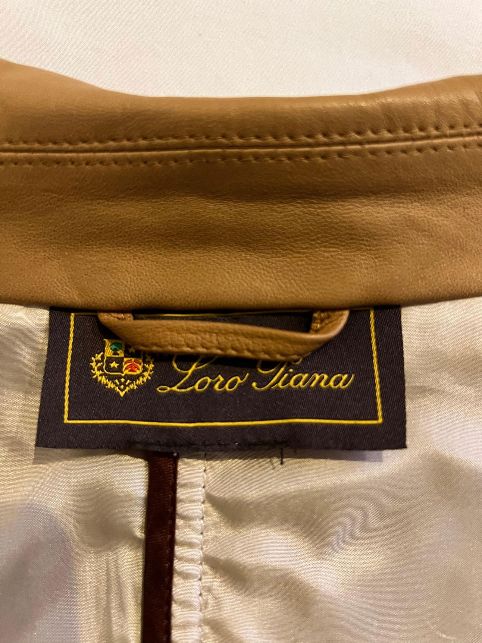 Loro Piana Brown Leather Jacket, Size 38 - 13