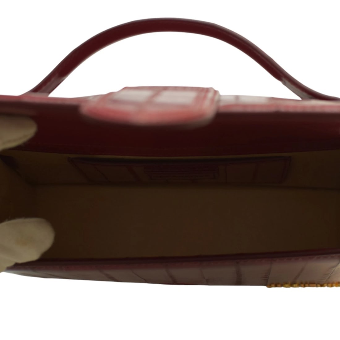 Jacquemus Le Grand Bambino Leather top Handle bag in Red glossed leather & strap - 16