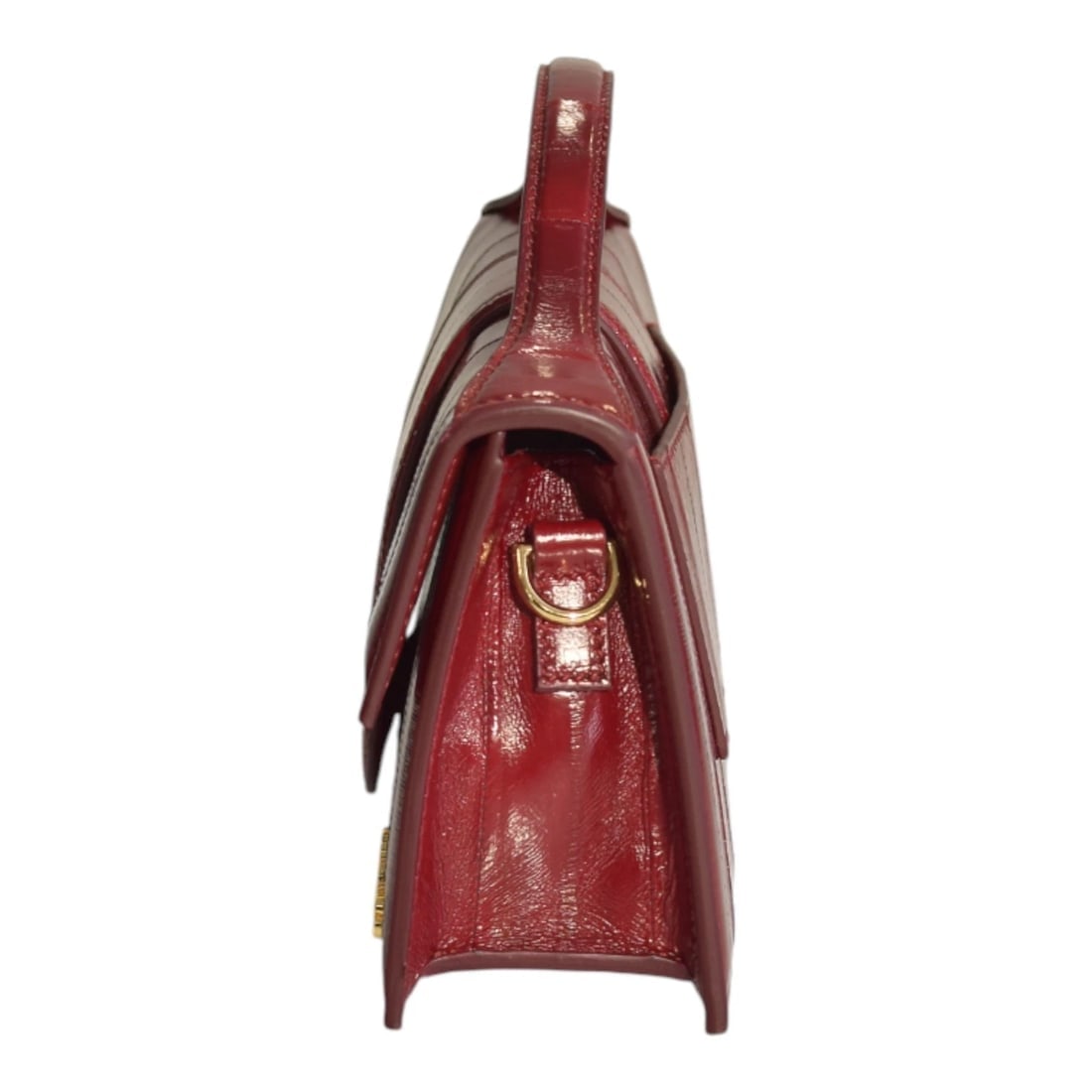 Jacquemus Le Grand Bambino Leather top Handle bag in Red glossed leather & strap - 4