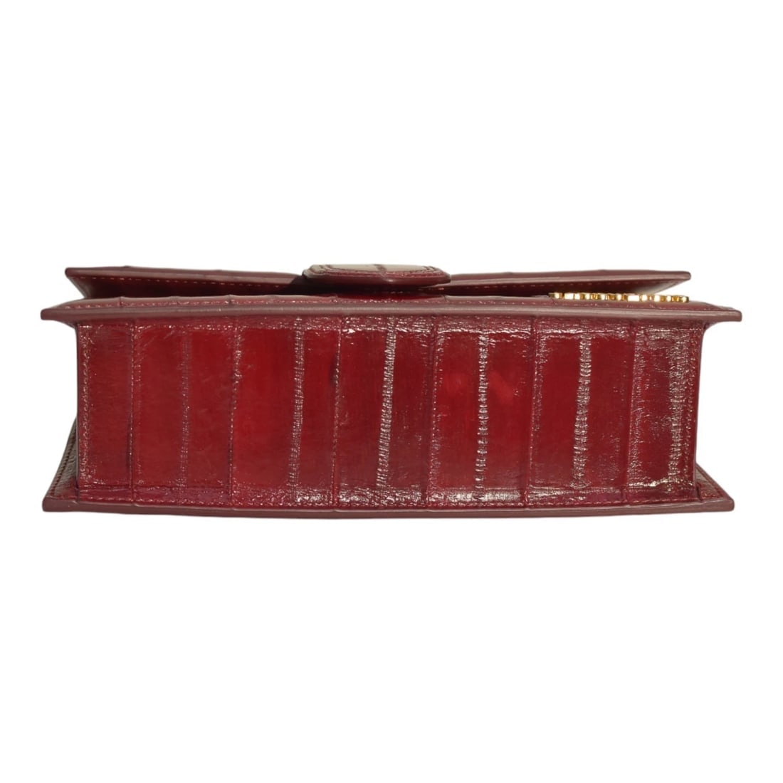 Jacquemus Le Grand Bambino Leather top Handle bag in Red glossed leather & strap - 6