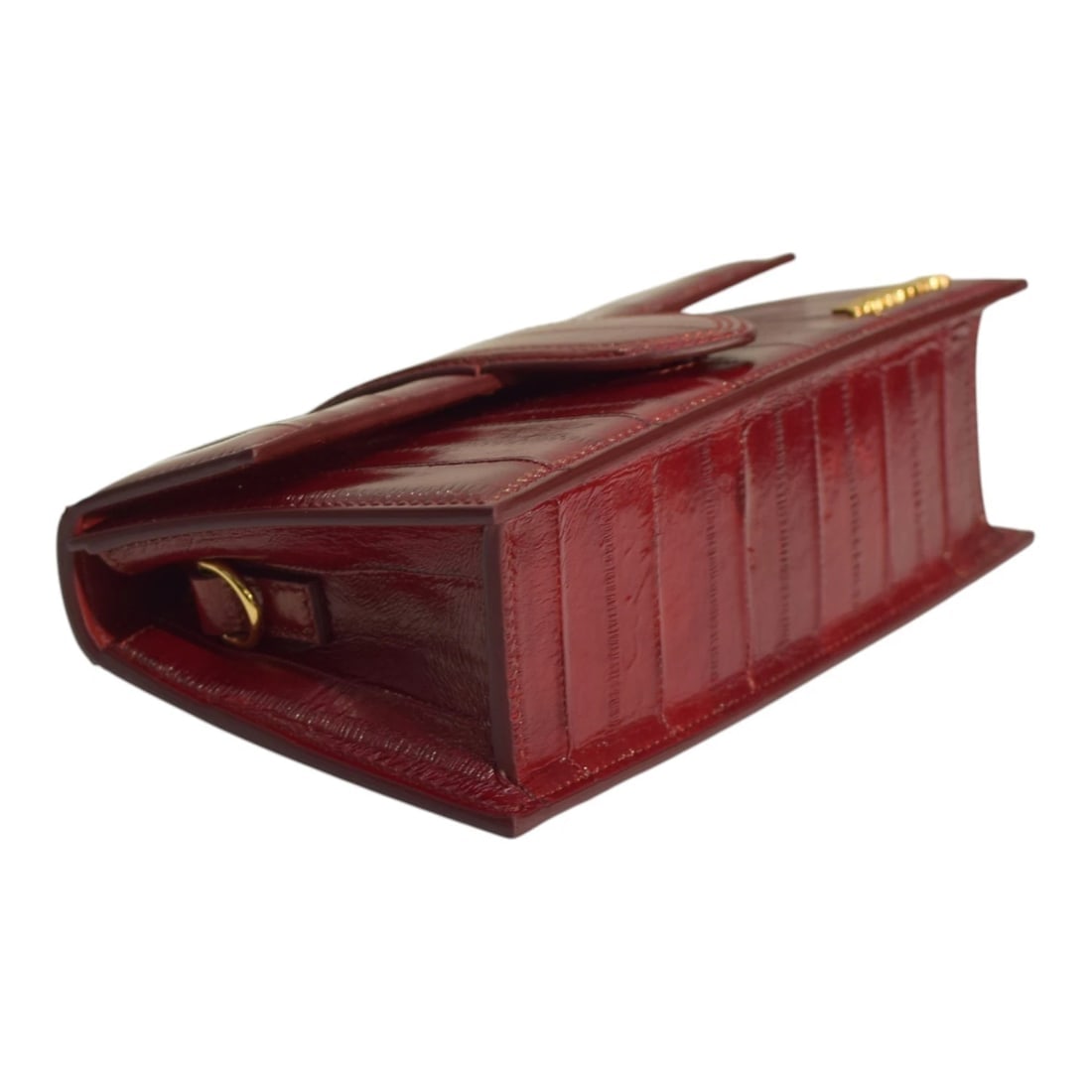 Jacquemus Le Grand Bambino Leather top Handle bag in Red glossed leather & strap - 7