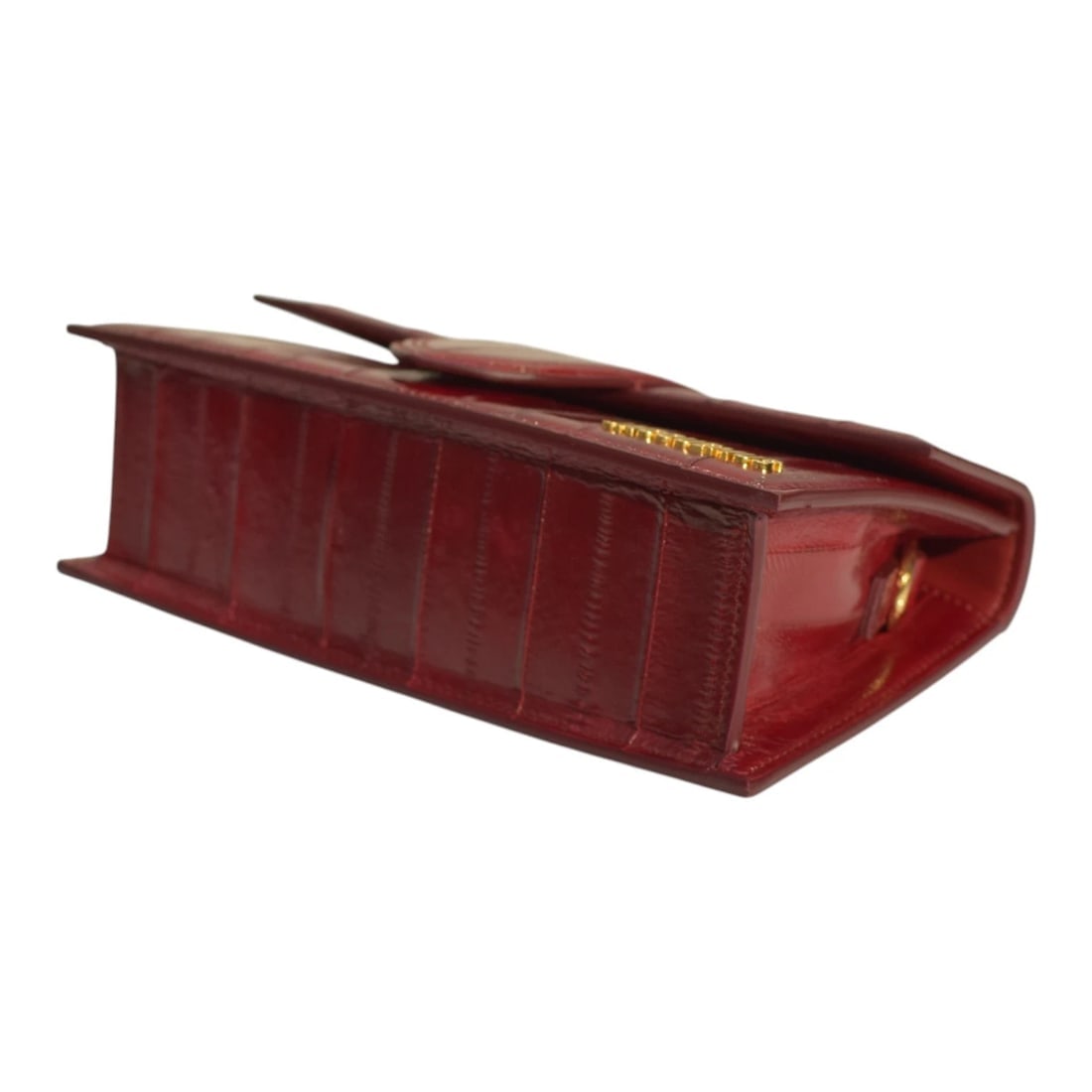 Jacquemus Le Grand Bambino Leather top Handle bag in Red glossed leather & strap - 8