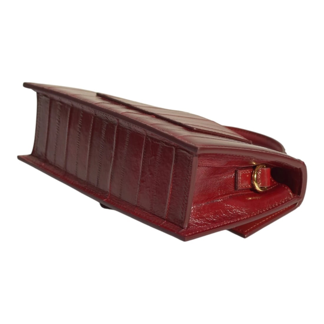 Jacquemus Le Grand Bambino Leather top Handle bag in Red glossed leather & strap - 9