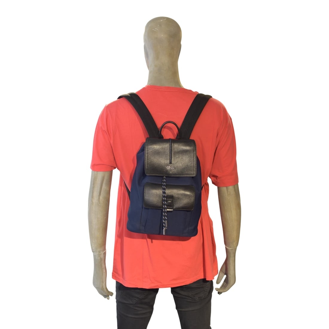 Christian Dior B‑Motion Backpack 1MOBA062XVO – Navy/Black Nylon & Leather Unisex - 20