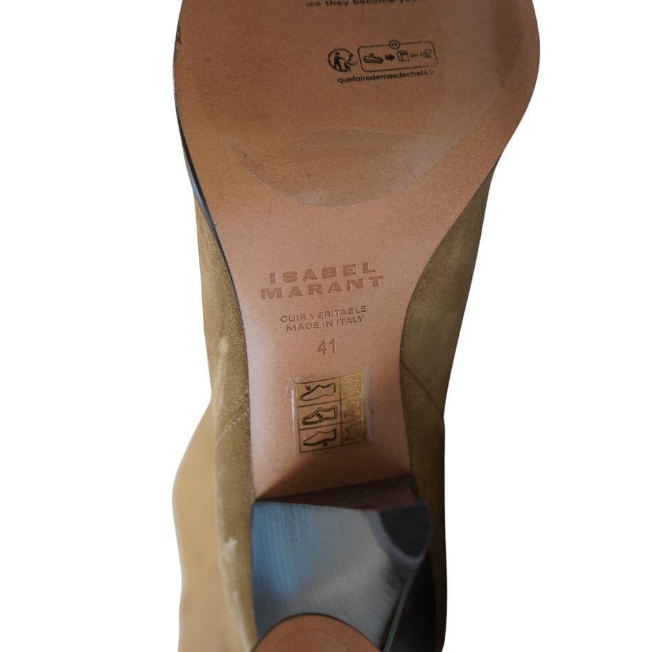 Isabel Marant Suede Khaki Knee High Boots - 3