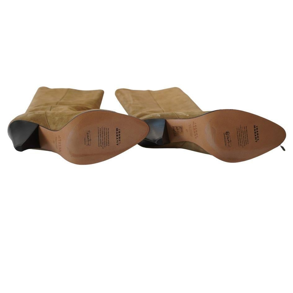 Isabel Marant Suede Khaki Knee High Boots - 4