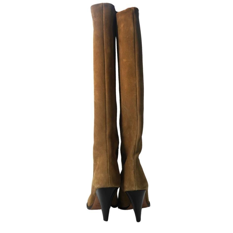Isabel Marant Suede Khaki Knee High Boots - 5
