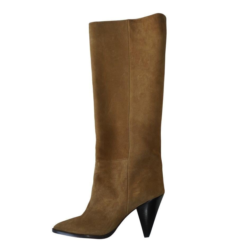 Isabel Marant Suede Khaki Knee High Boots - 8