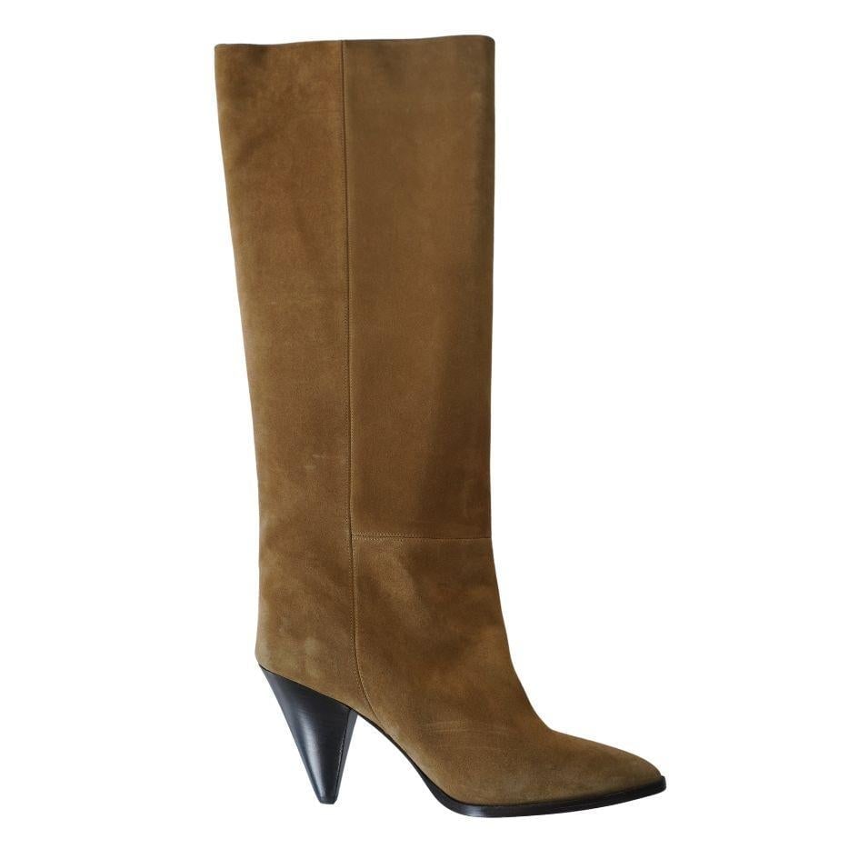 Isabel Marant Suede Khaki Knee High Boots - 9