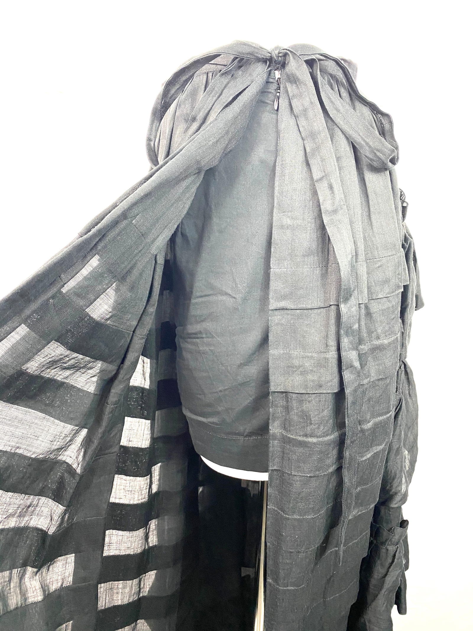 Isa Arfen Black Ruffle Maxi Skirt Size 10 - 11