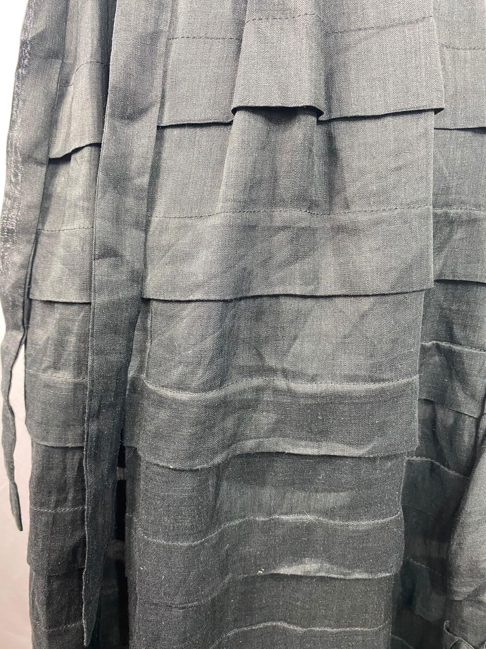 Isa Arfen Black Ruffle Maxi Skirt Size 10 - 16