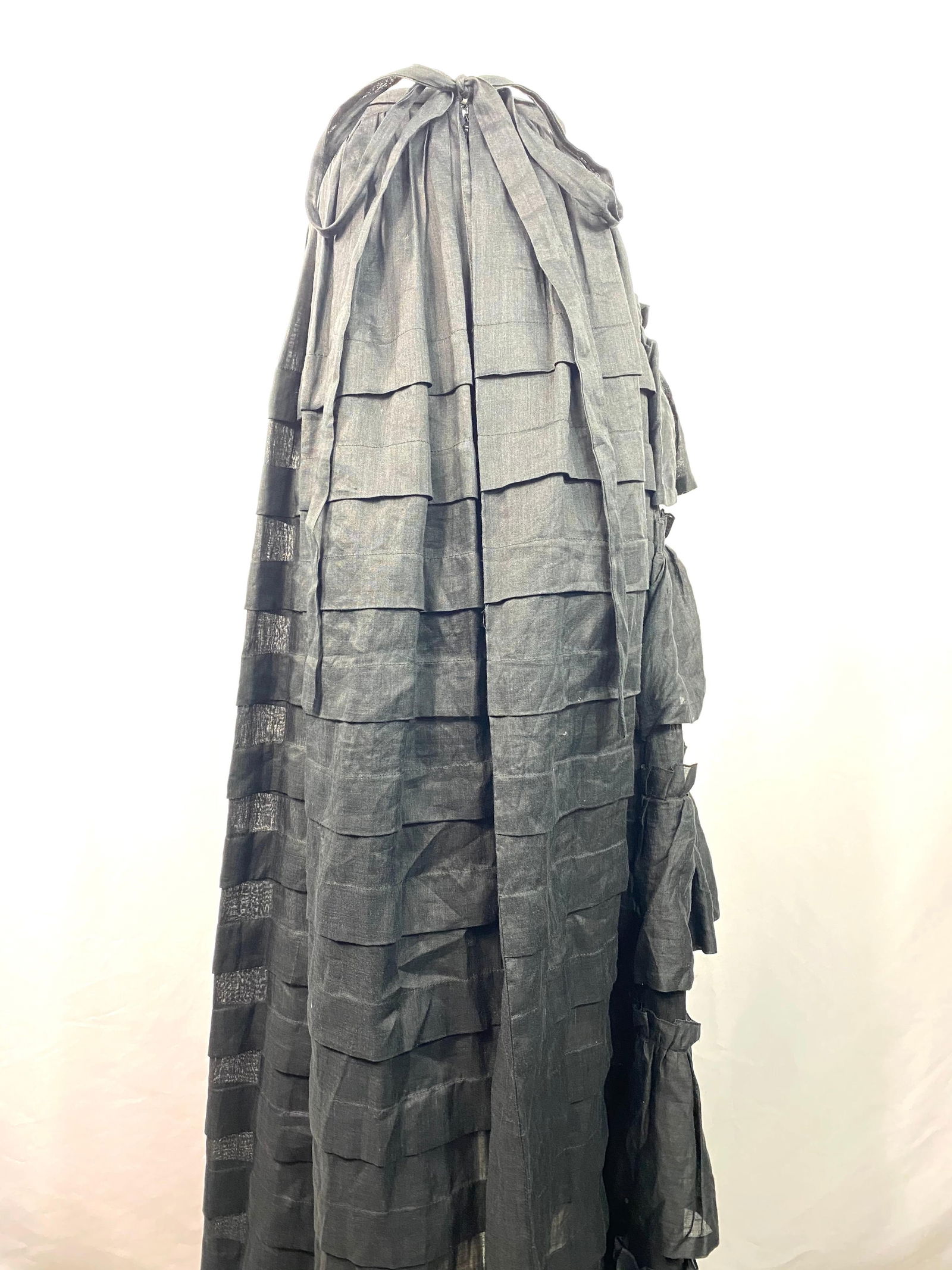 Isa Arfen Black Ruffle Maxi Skirt Size 10 - 9