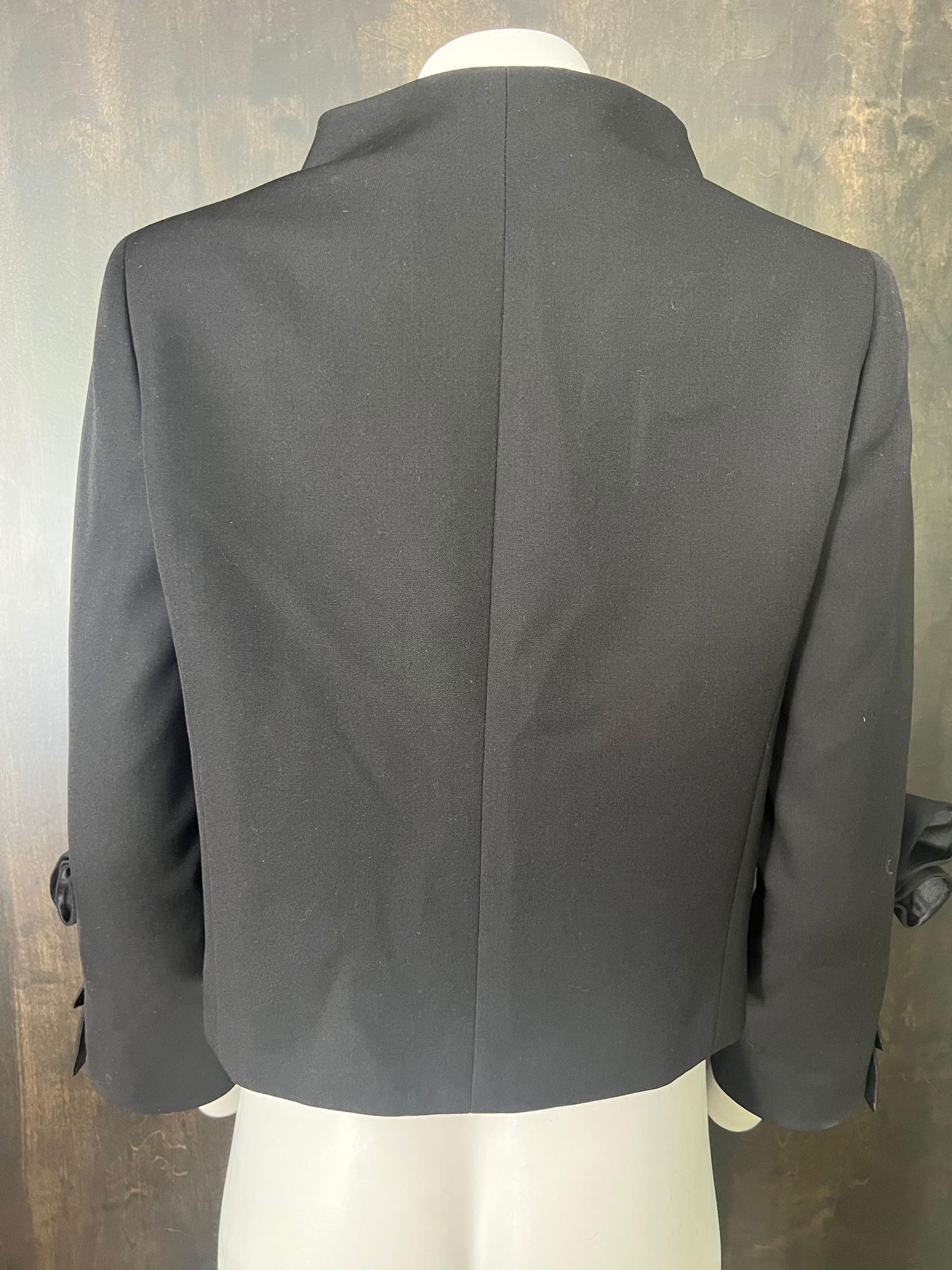 Valentino Black Wool Blazer Jacket, Size 10 - 19