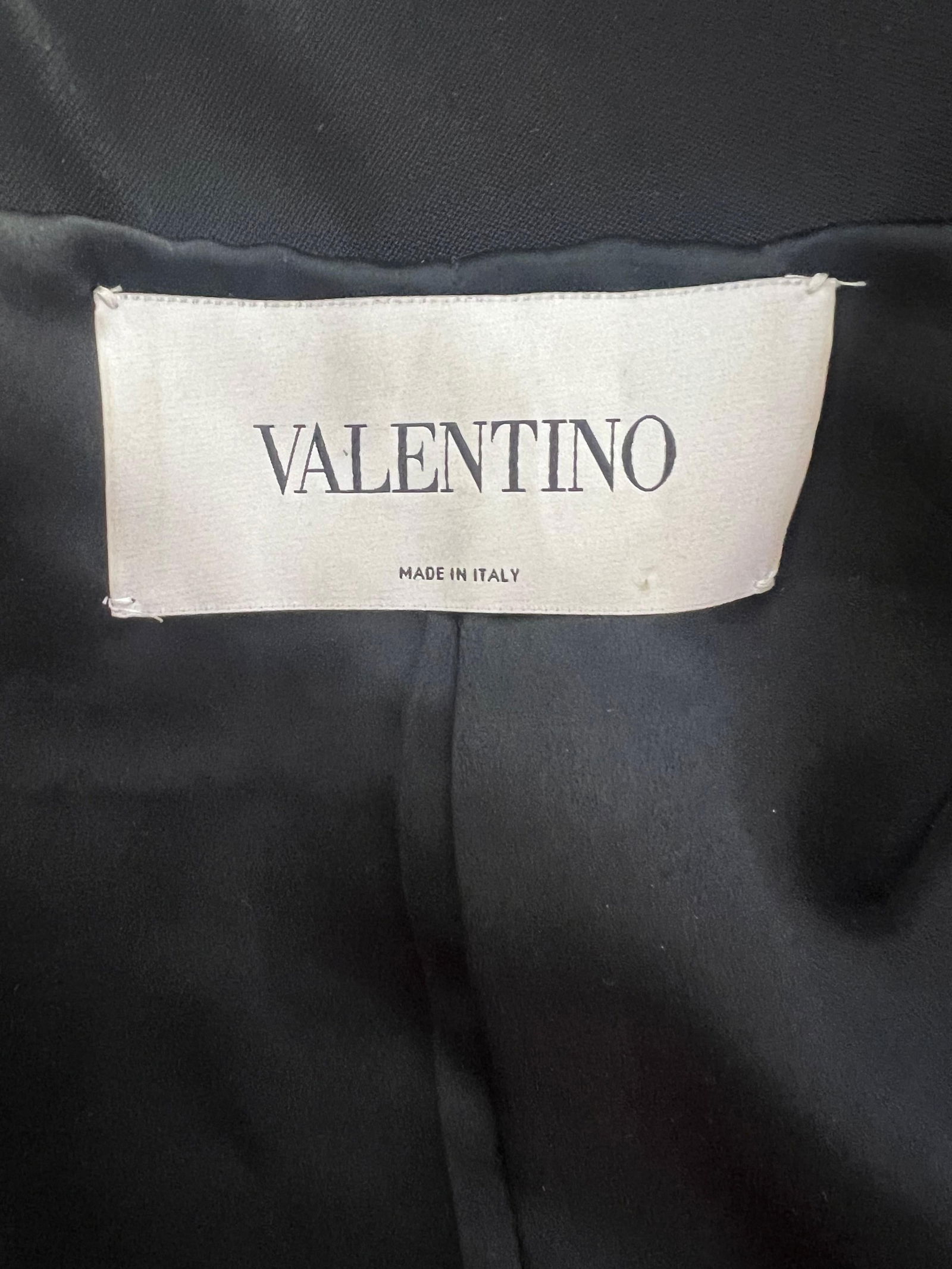 Valentino Black Wool Blazer Jacket, Size 10 - 5