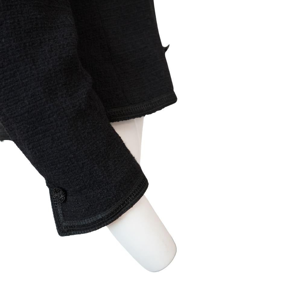 Chanel Black Tweed Asymmetrical Wool Blazer Jacket - 19