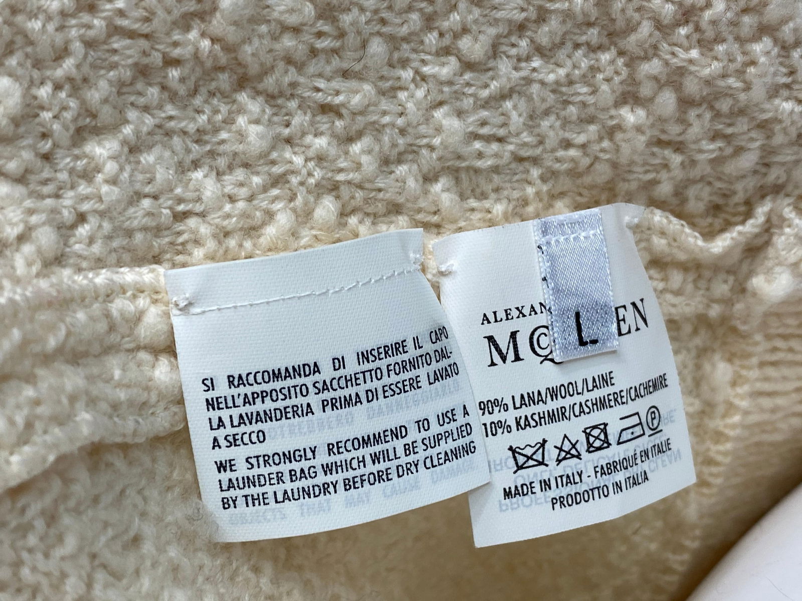 Alexander McQueen Ivory/ Cream Sweater Cardigan Top, Size Large - 15