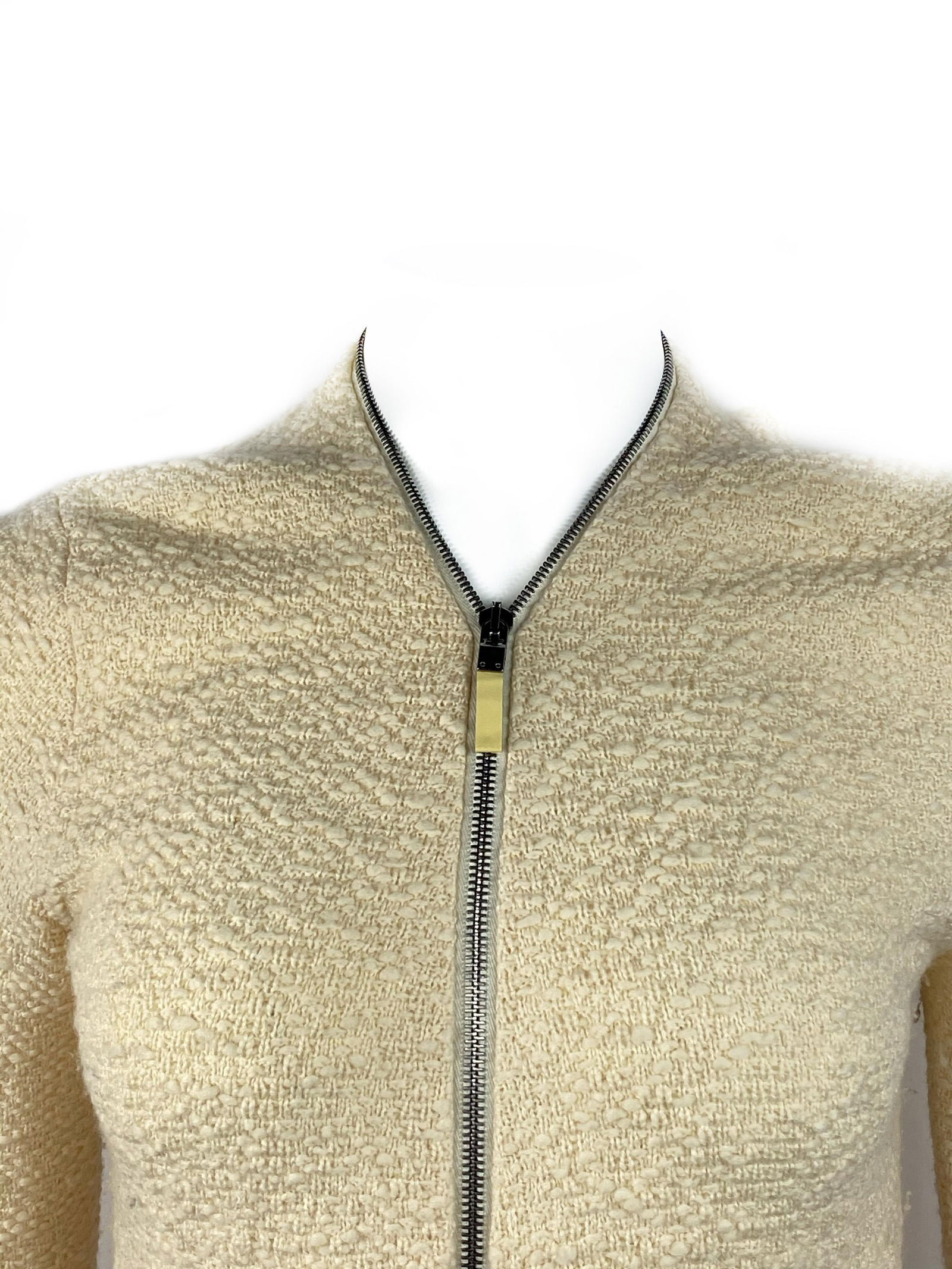 Alexander McQueen Ivory/ Cream Sweater Cardigan Top, Size Large - 19
