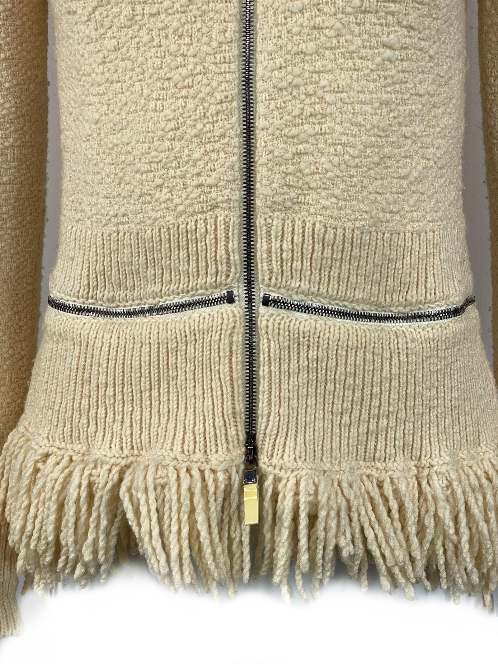 Alexander McQueen Ivory/ Cream Sweater Cardigan Top, Size Large - 8