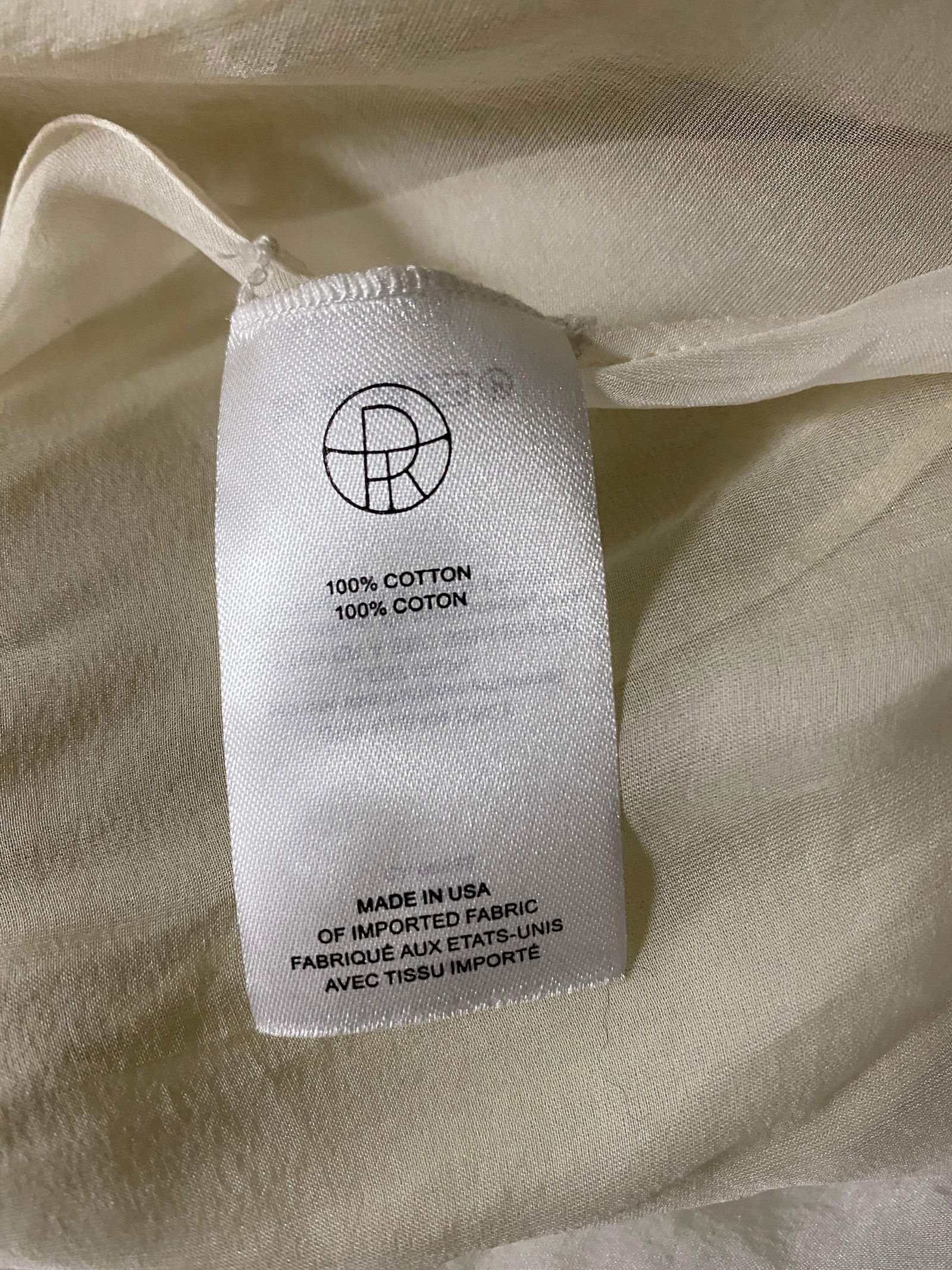 The Row Beige Cotton Blouse Top, Size XS - 6