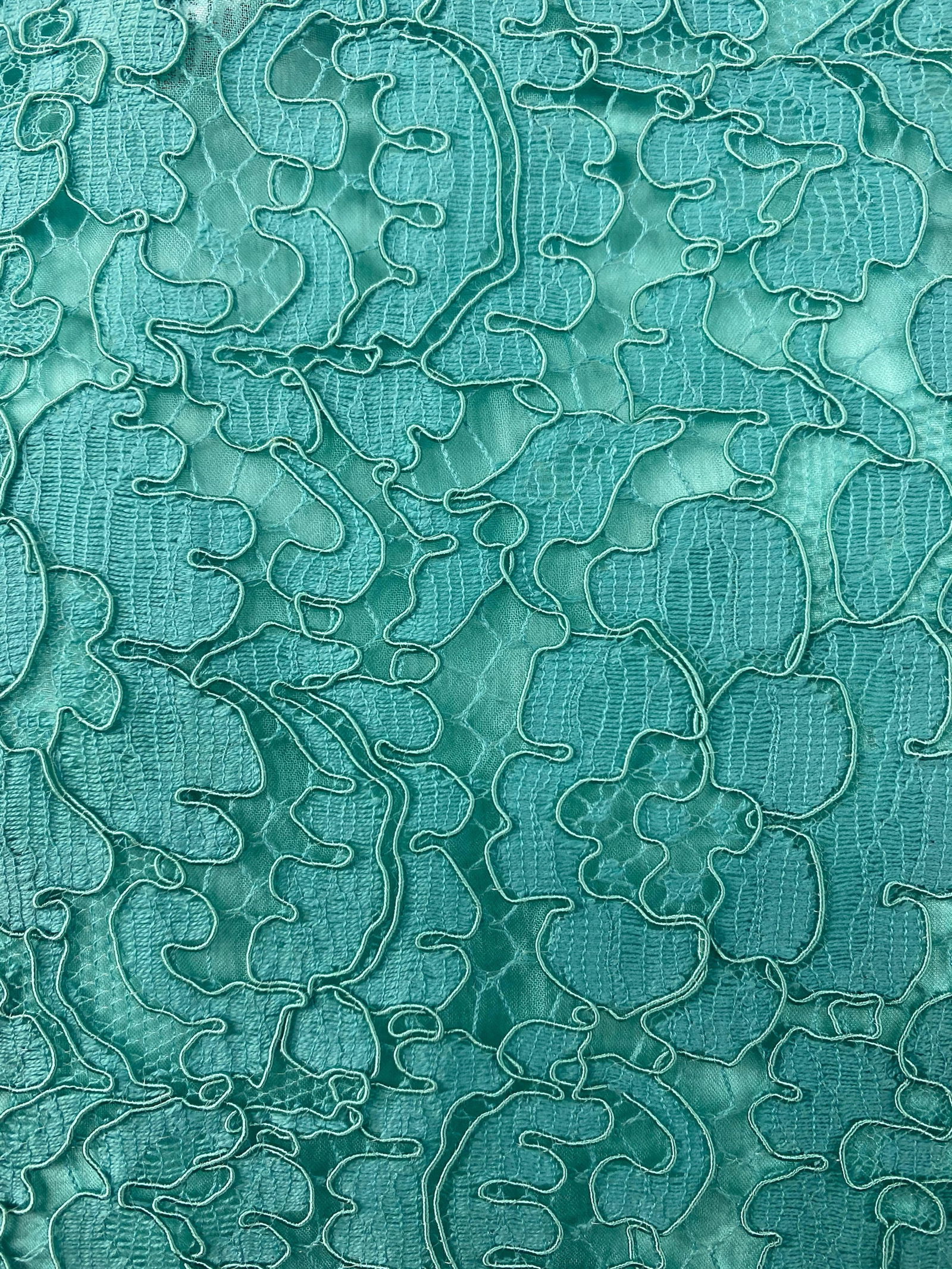 Chanel Turquoise Floral Lace Top and Skirt Set Size 40 - 4