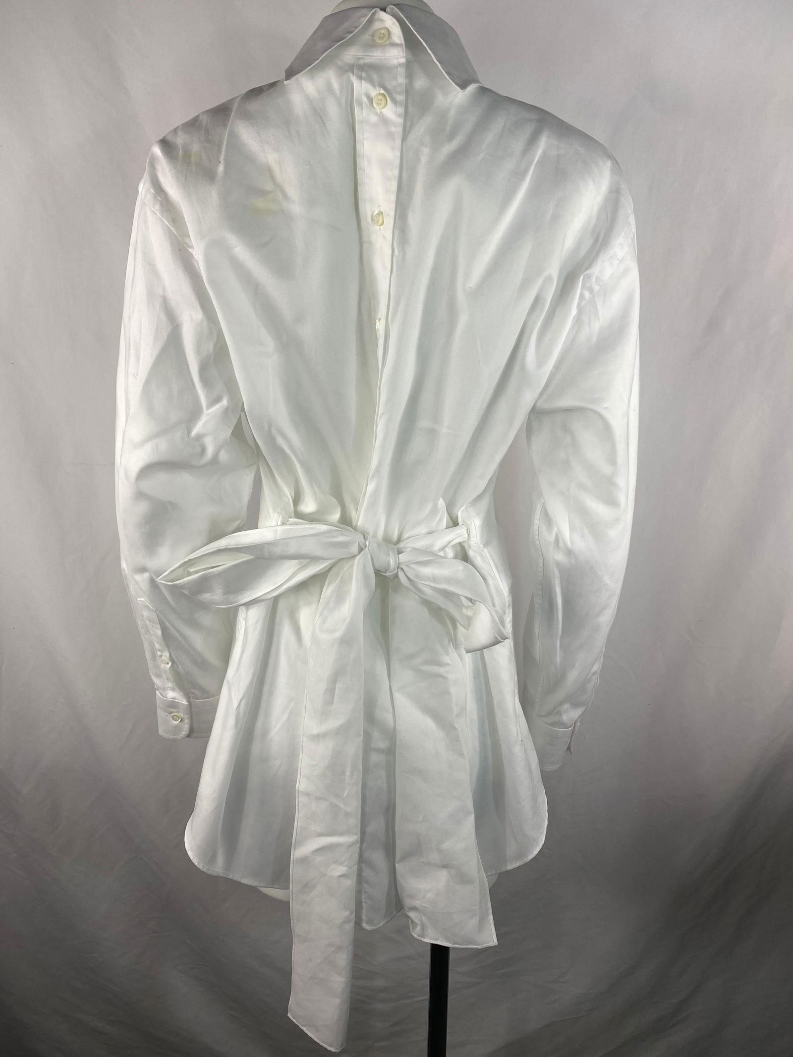 PRADA White Cotton Button Down Shirt Blouse, Size 40 - 11