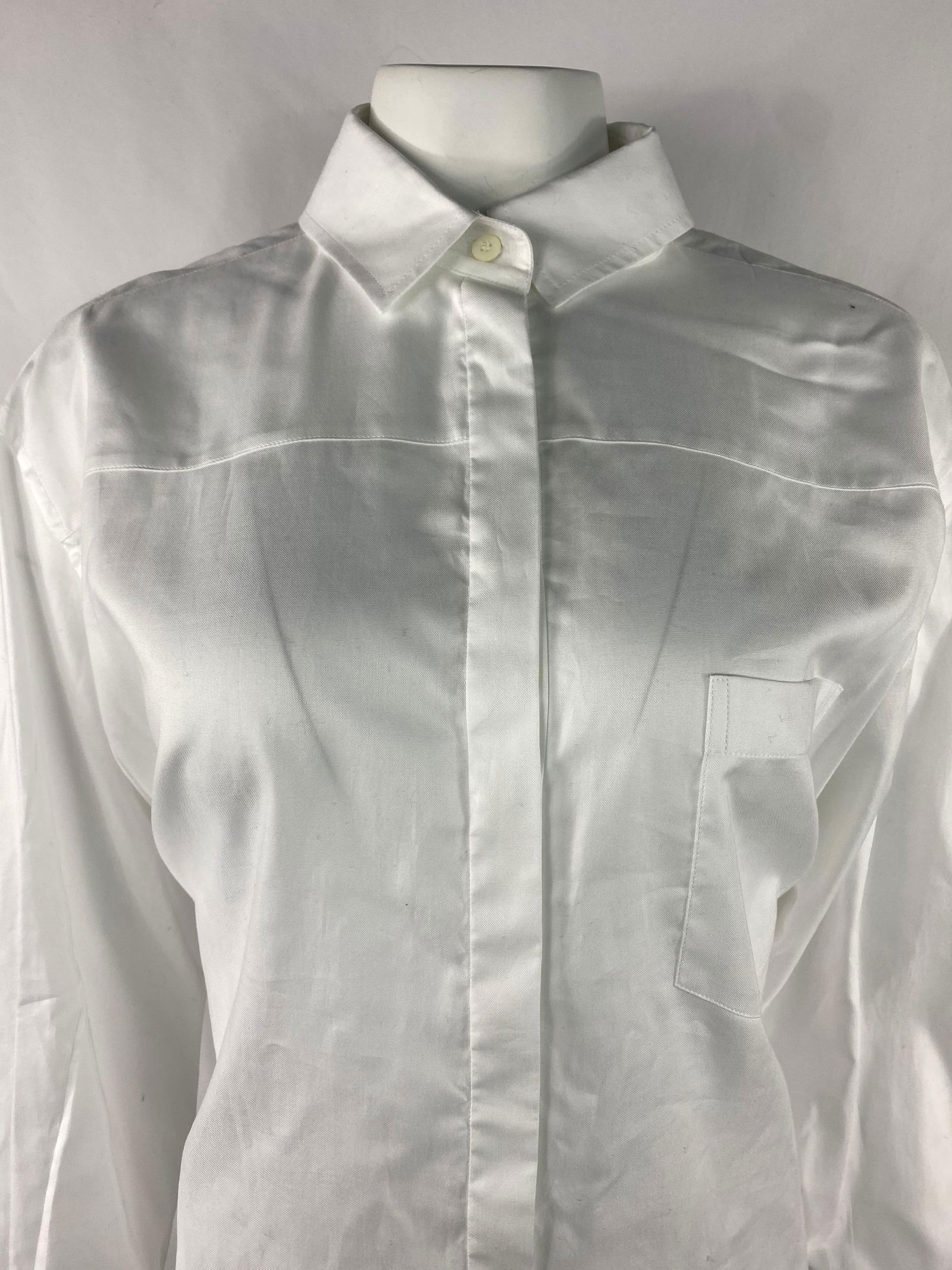PRADA White Cotton Button Down Shirt Blouse, Size 40 - 19