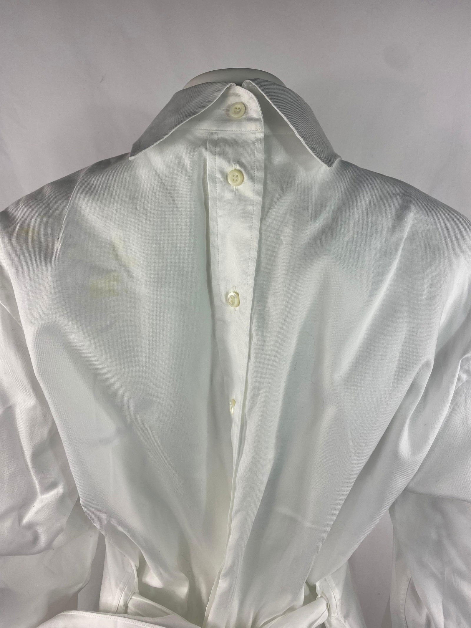 PRADA White Cotton Button Down Shirt Blouse, Size 40 - 2