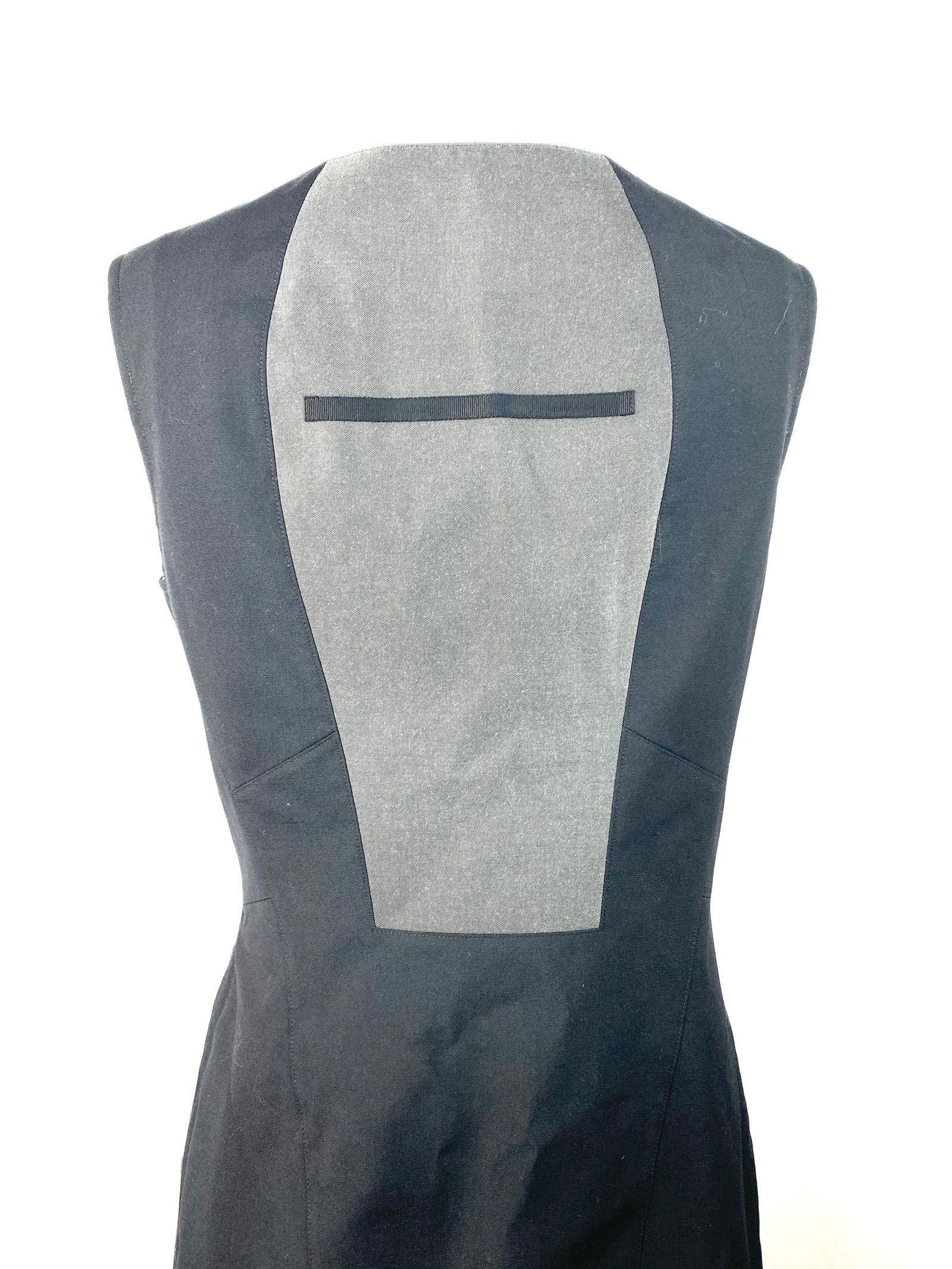 Shiro Sakai Black Sleeveless Button Down Mini Dress Size L - 12