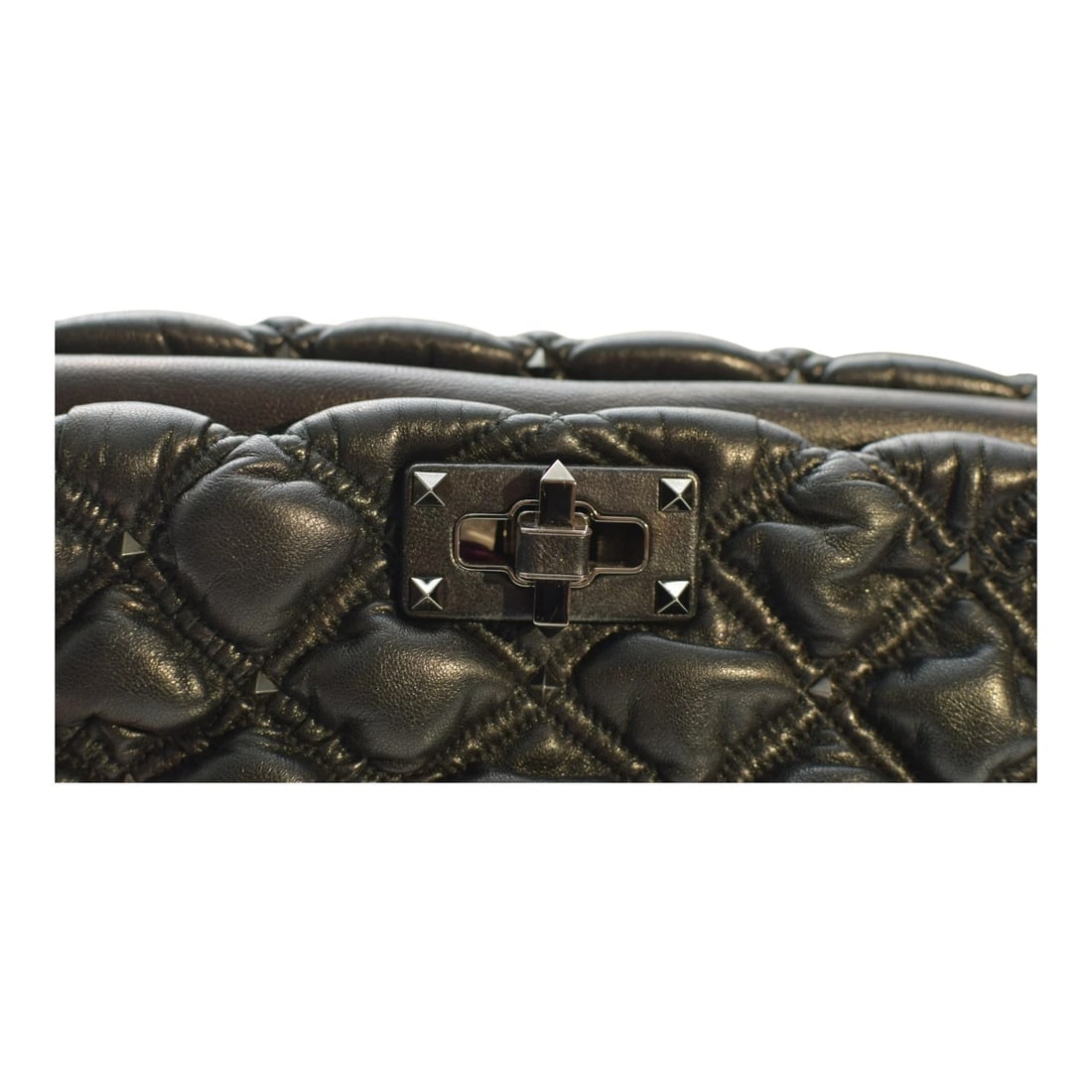 Valentino Garavani Nappa Spikeme Rockstud Clutch Black quilted leather - 11