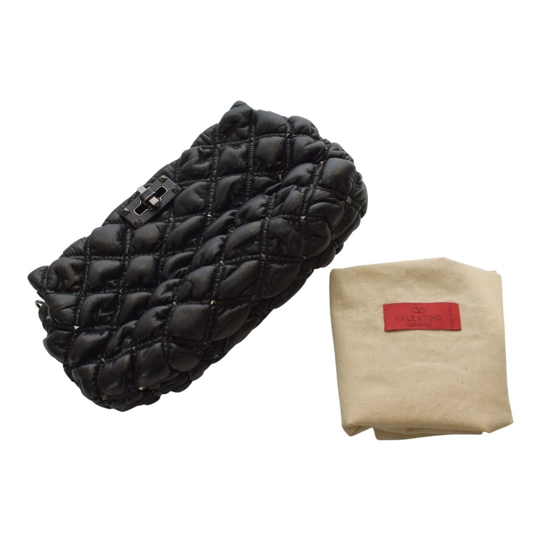 Valentino Garavani Nappa Spikeme Rockstud Clutch Black quilted leather - 20