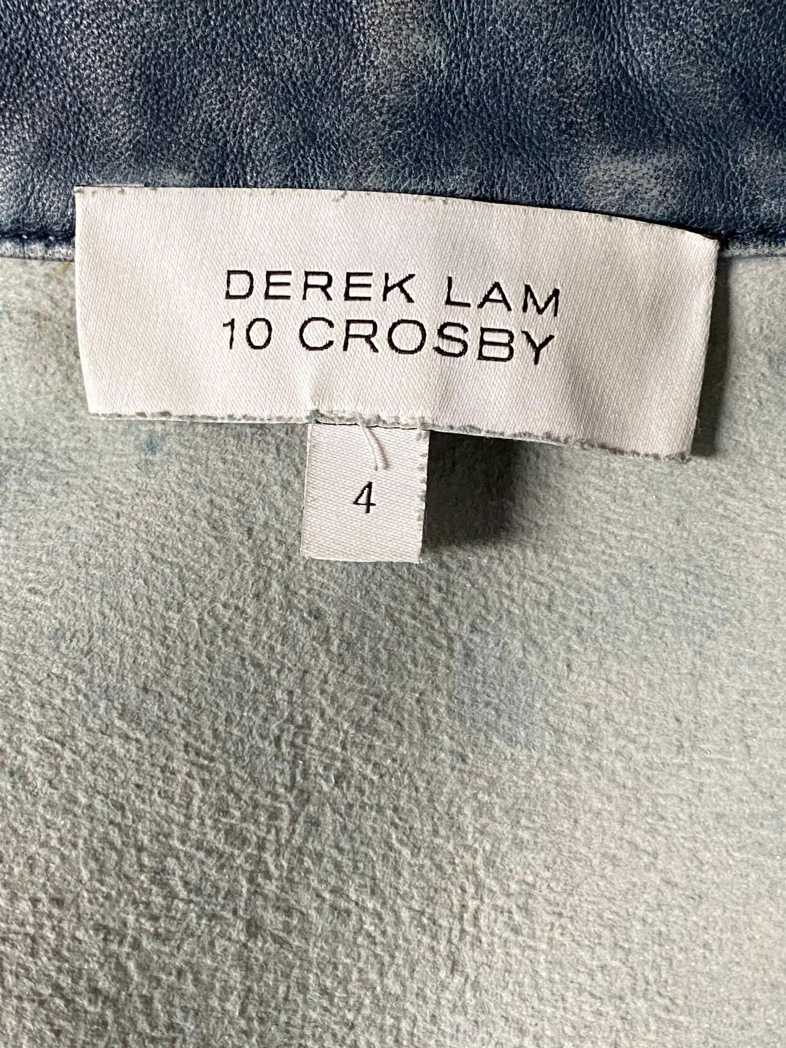 Derek Lam 10 Crosby Blue Leather Jacket, Size 4 - 13