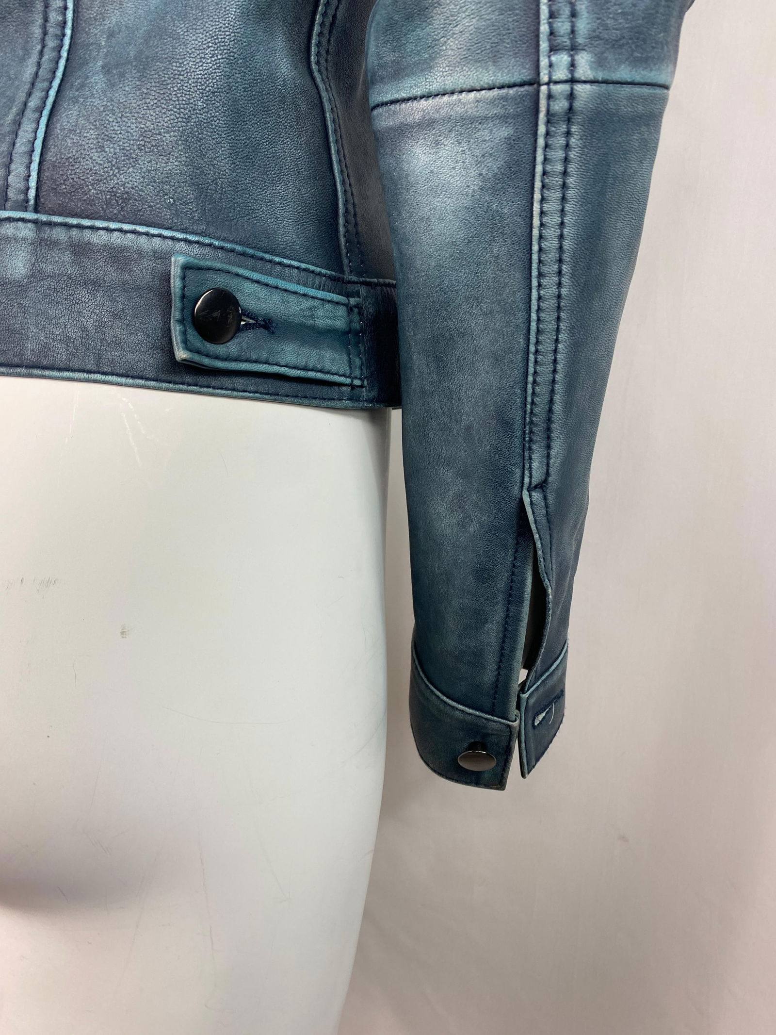 Derek Lam 10 Crosby Blue Leather Jacket, Size 4 - 18