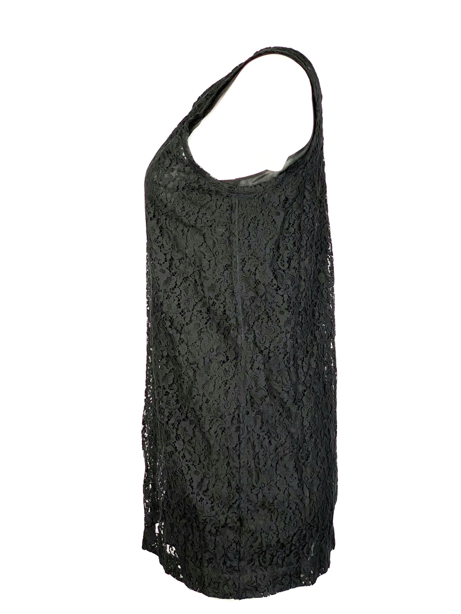 Christian Dior Paris Black Silk Floral Lace Top Tunic - 10