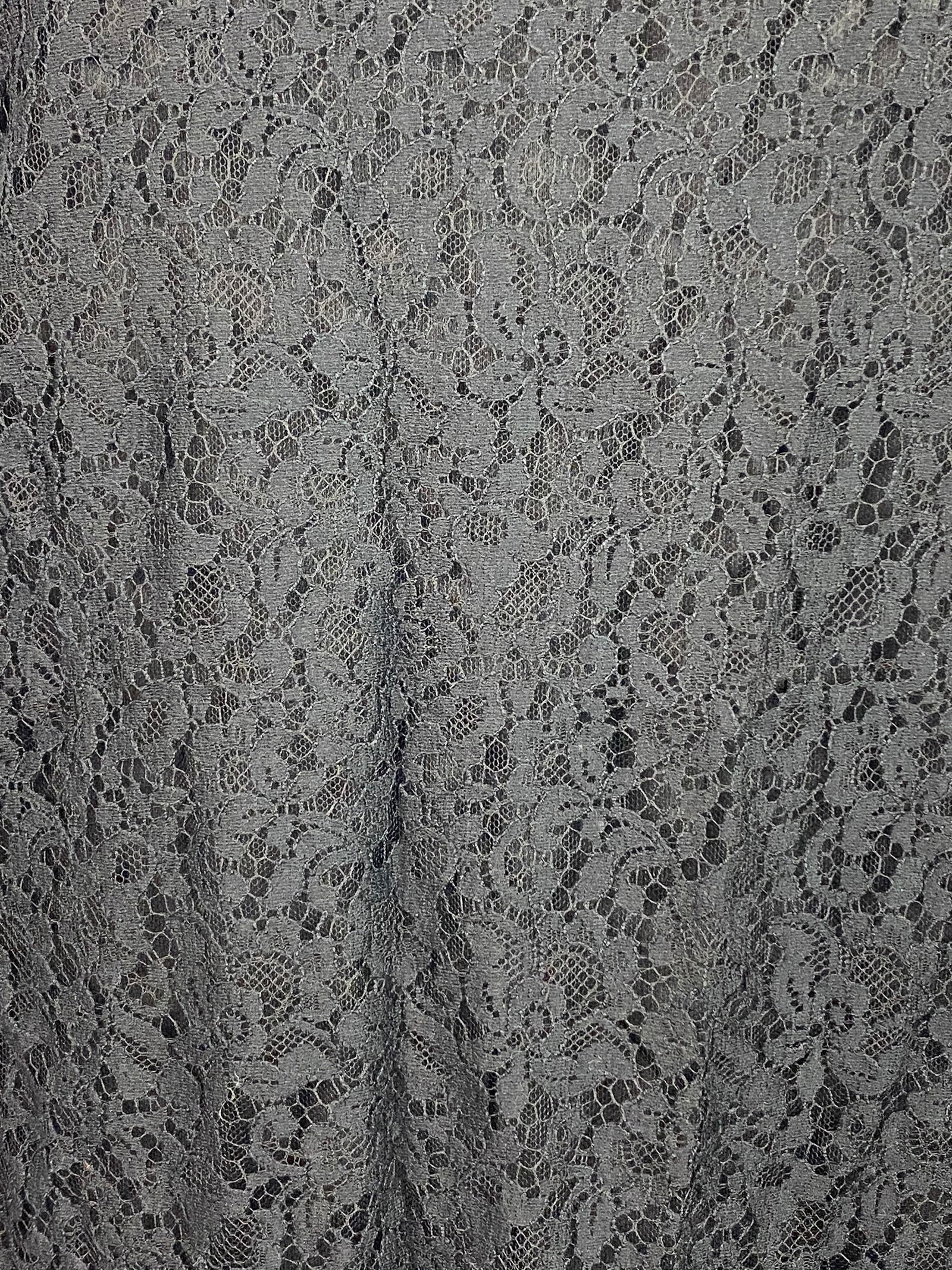 Christian Dior Paris Black Silk Floral Lace Top Tunic - 8