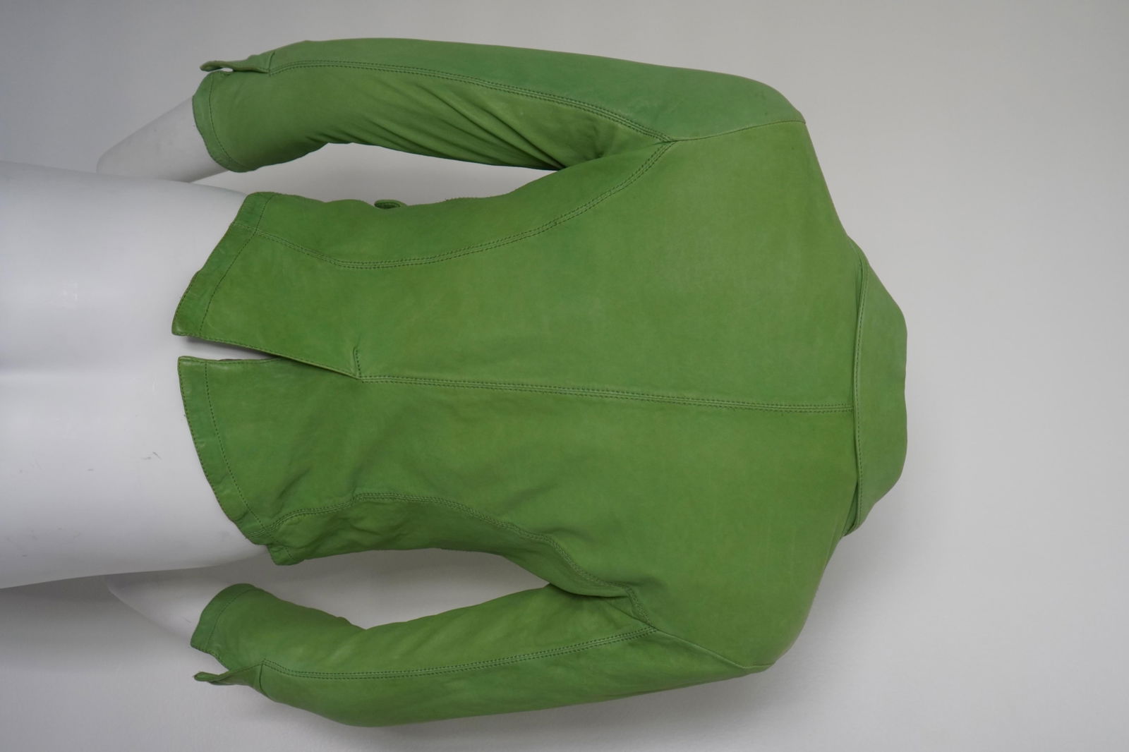 MIU MIU Green Leather Buttoned Jacket - 3