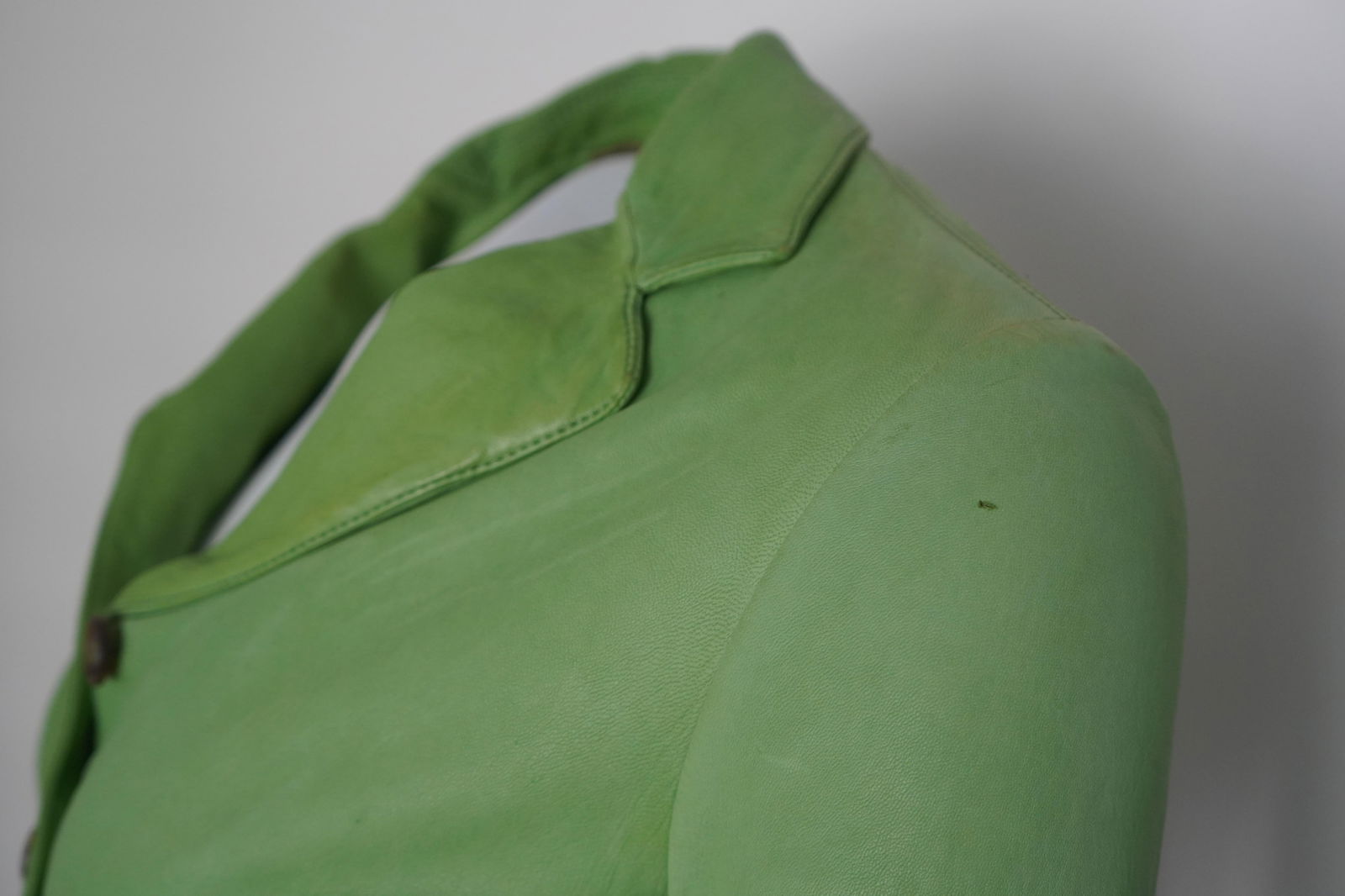 MIU MIU Green Leather Buttoned Jacket - 4