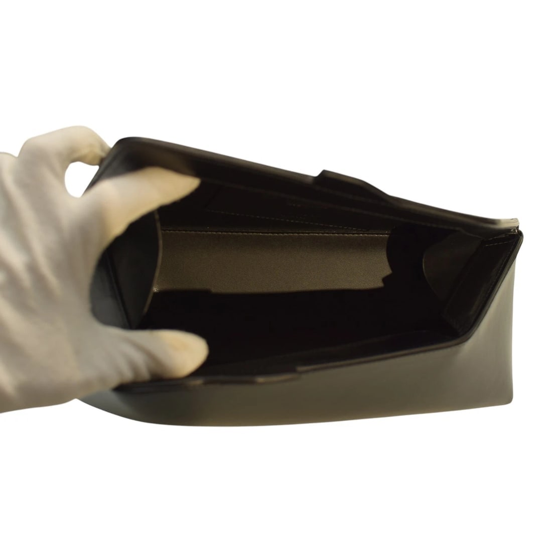 The Attico 8.30PM Black Triangle Clutch Bag Structured Leather Geometric Design - 11