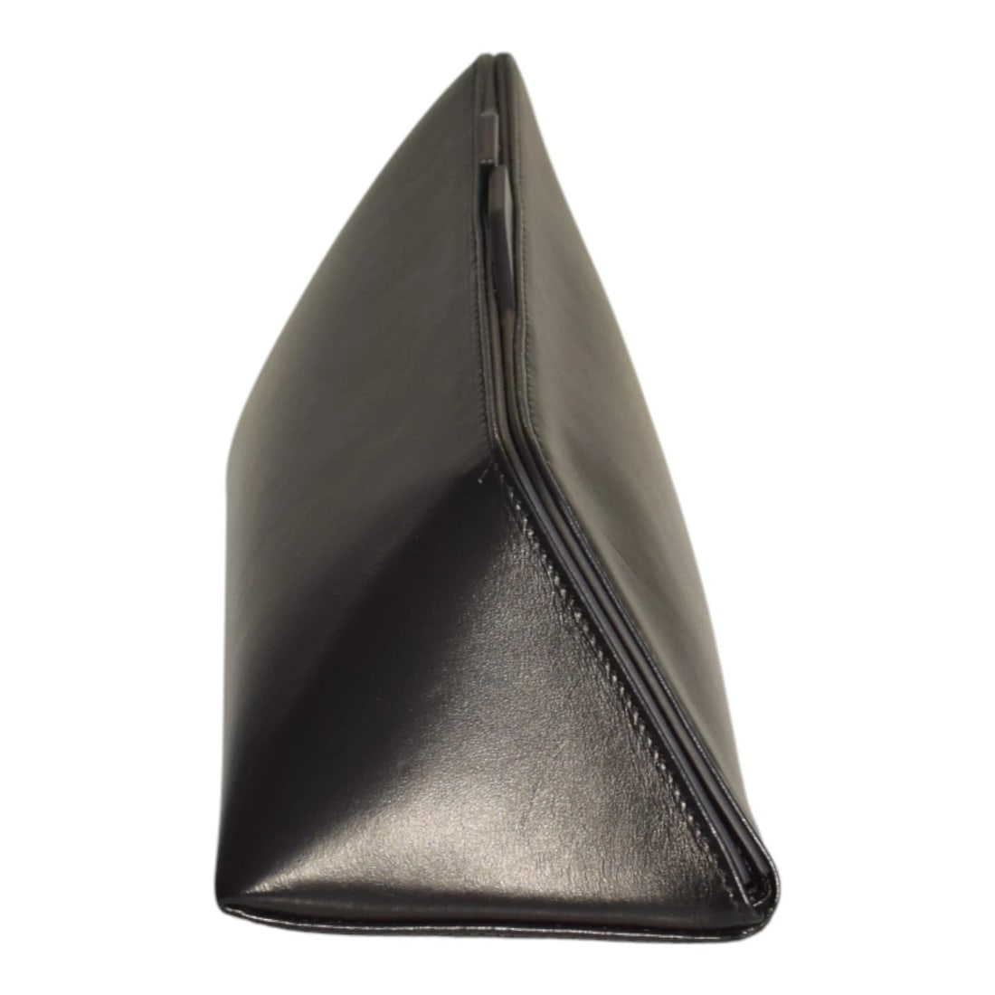 The Attico 8.30PM Black Triangle Clutch Bag Structured Leather Geometric Design - 4