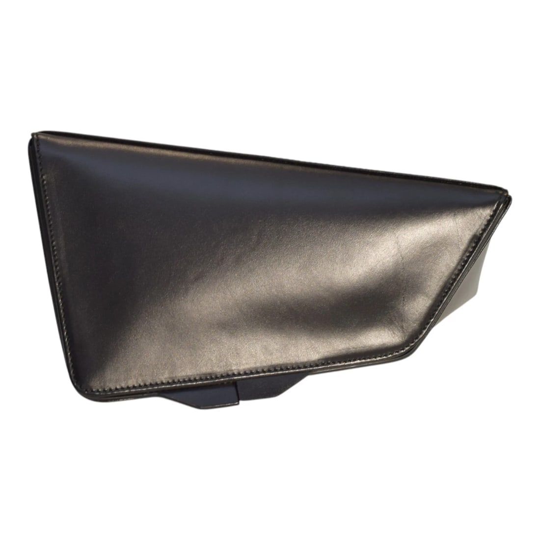 The Attico 8.30PM Black Triangle Clutch Bag Structured Leather Geometric Design - 5