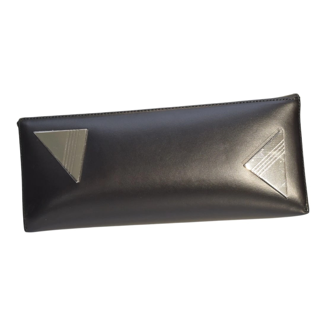 The Attico 8.30PM Black Triangle Clutch Bag Structured Leather Geometric Design - 6