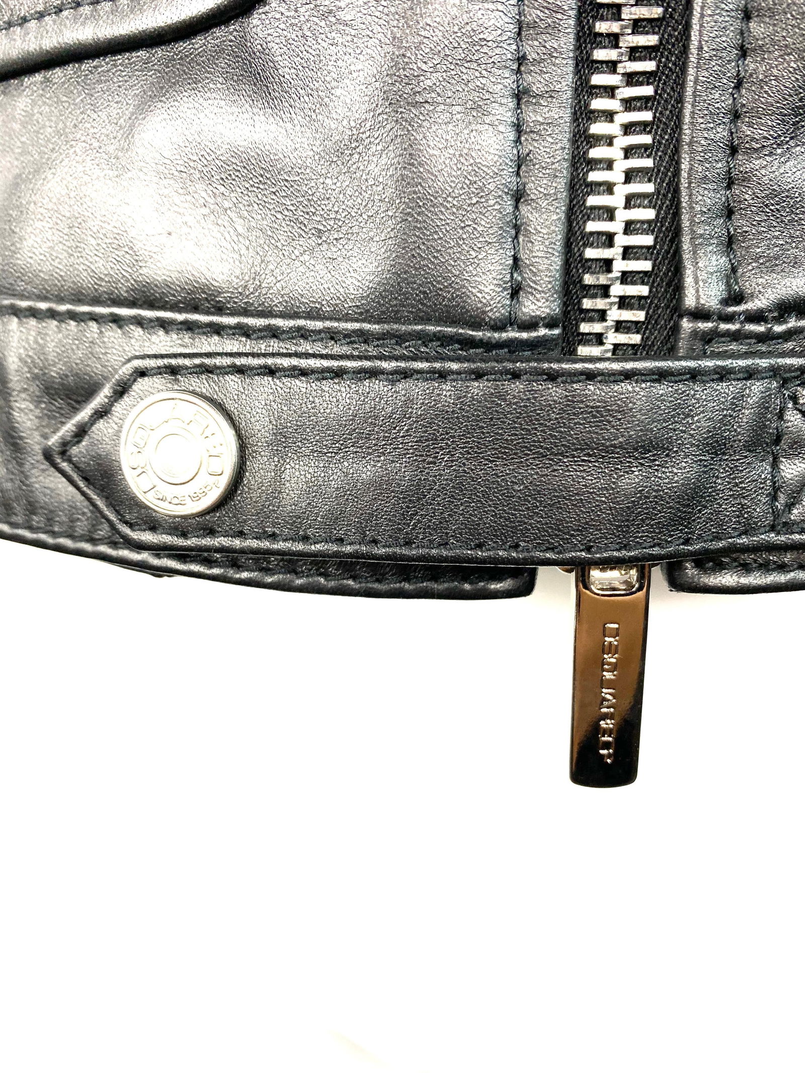 Dsquared2 Black Lether Jacket Size 44 - 19