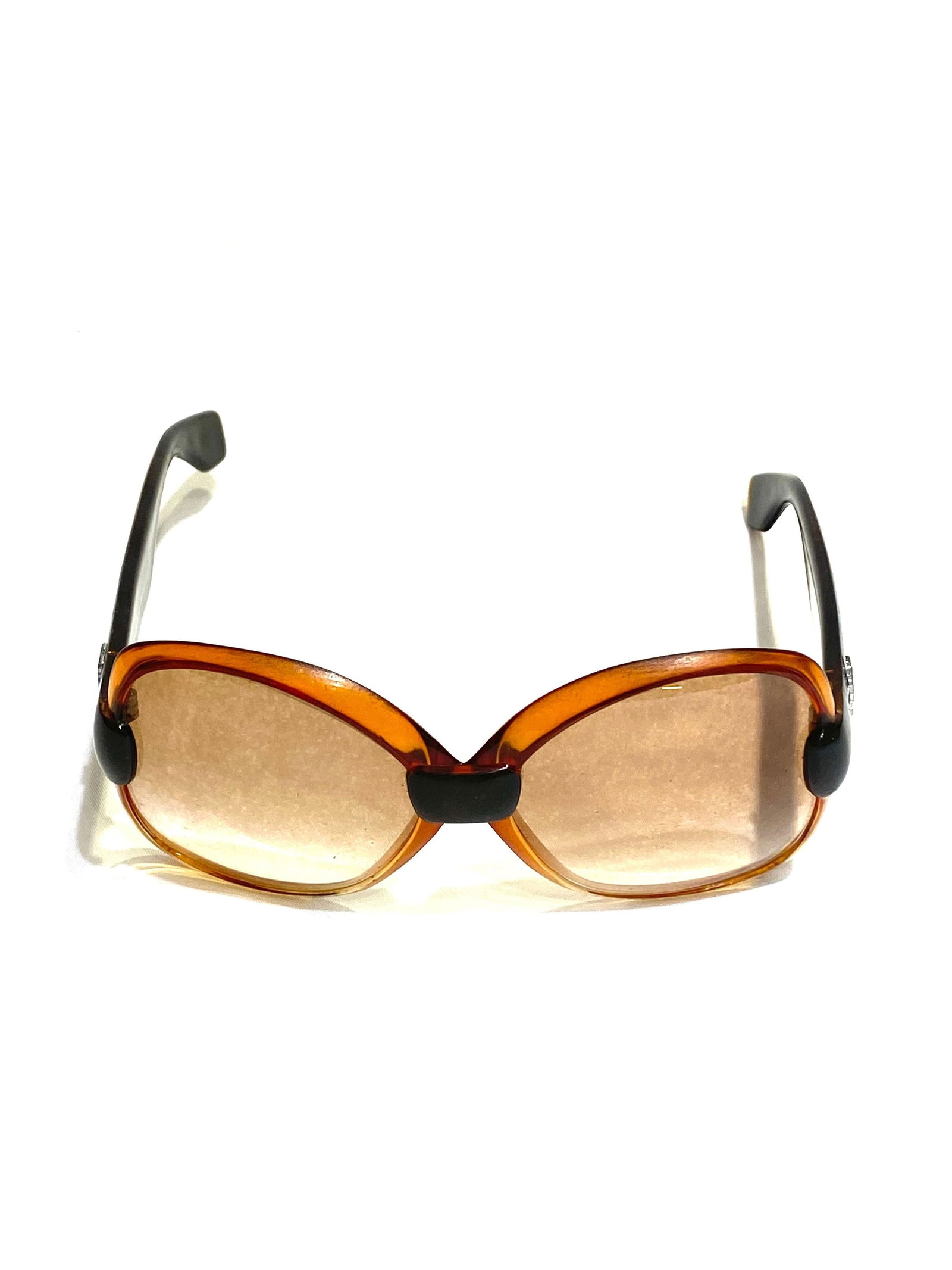 Vintage YSL Brown and Black Square Sunglasses - 19