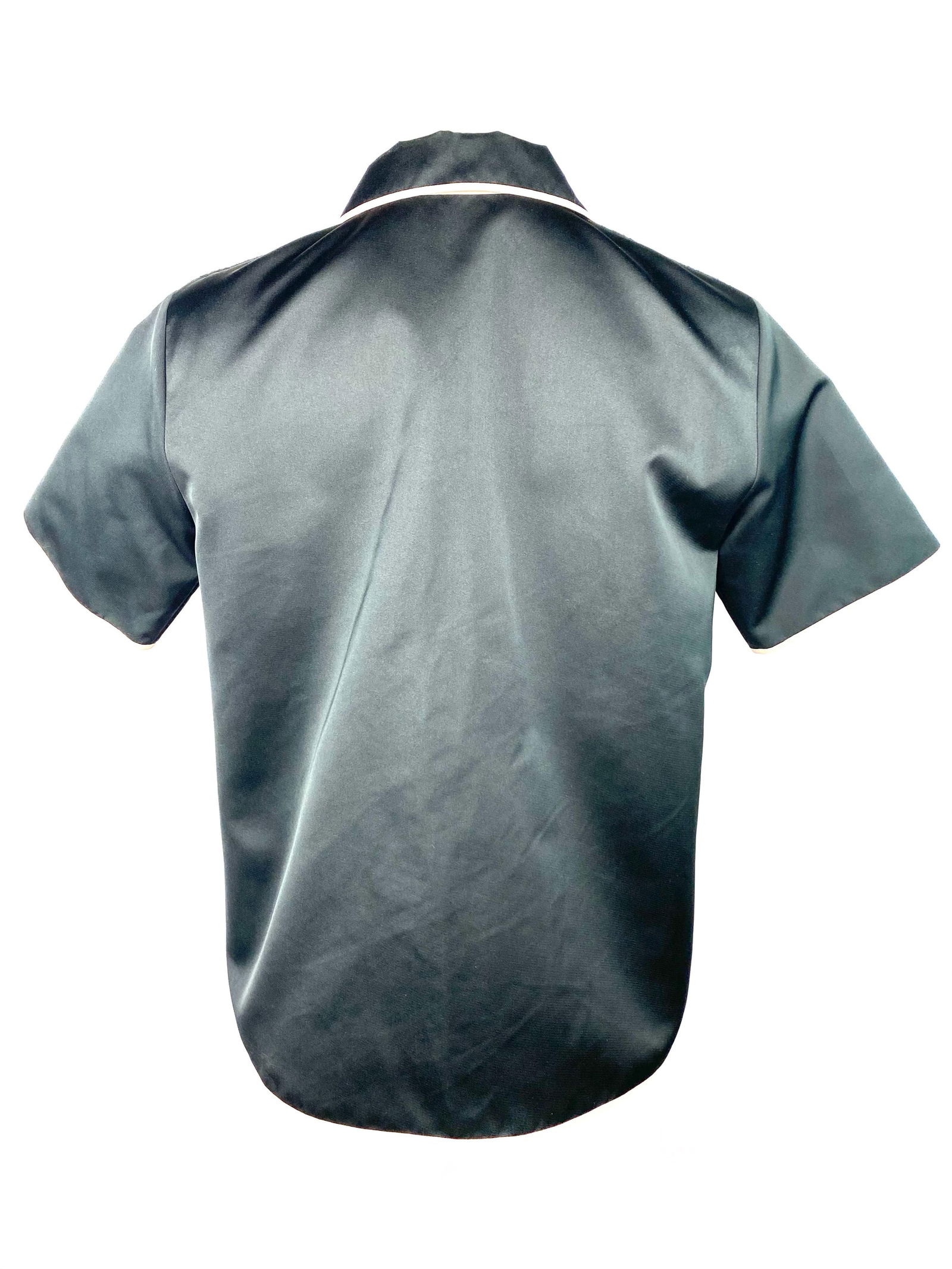 Rochas Black Short Sleeves Button Down Blouse Shirt Top, Size 42 - 11