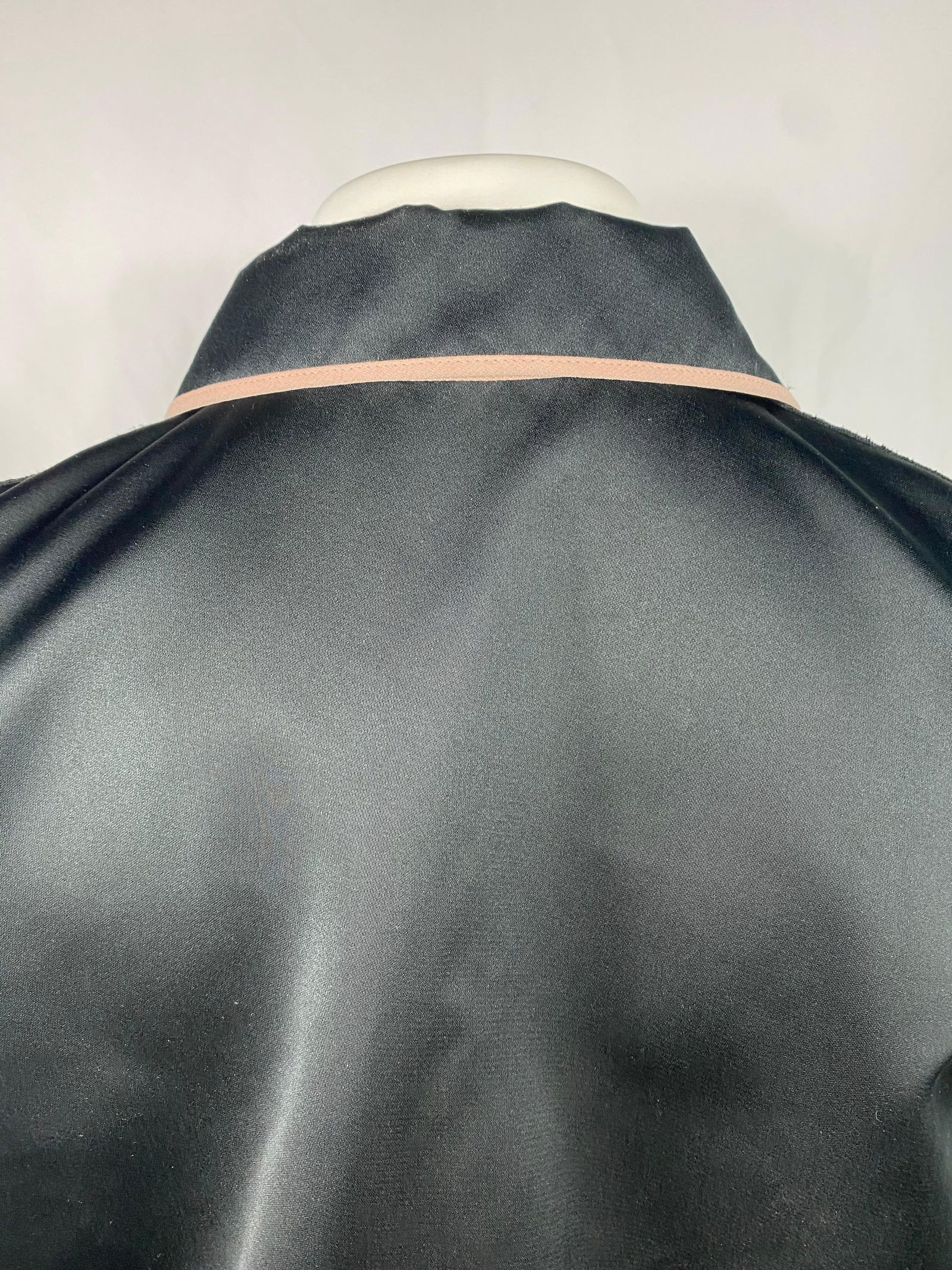 Rochas Black Short Sleeves Button Down Blouse Shirt Top, Size 42 - 12