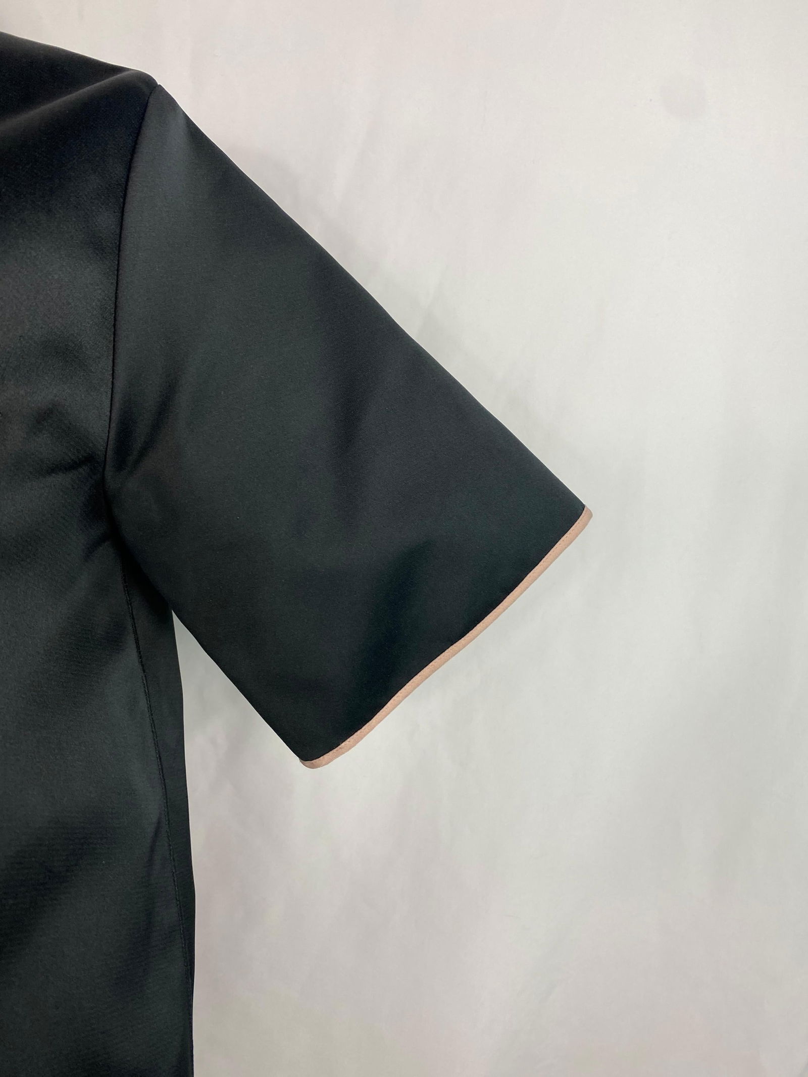 Rochas Black Short Sleeves Button Down Blouse Shirt Top, Size 42 - 9